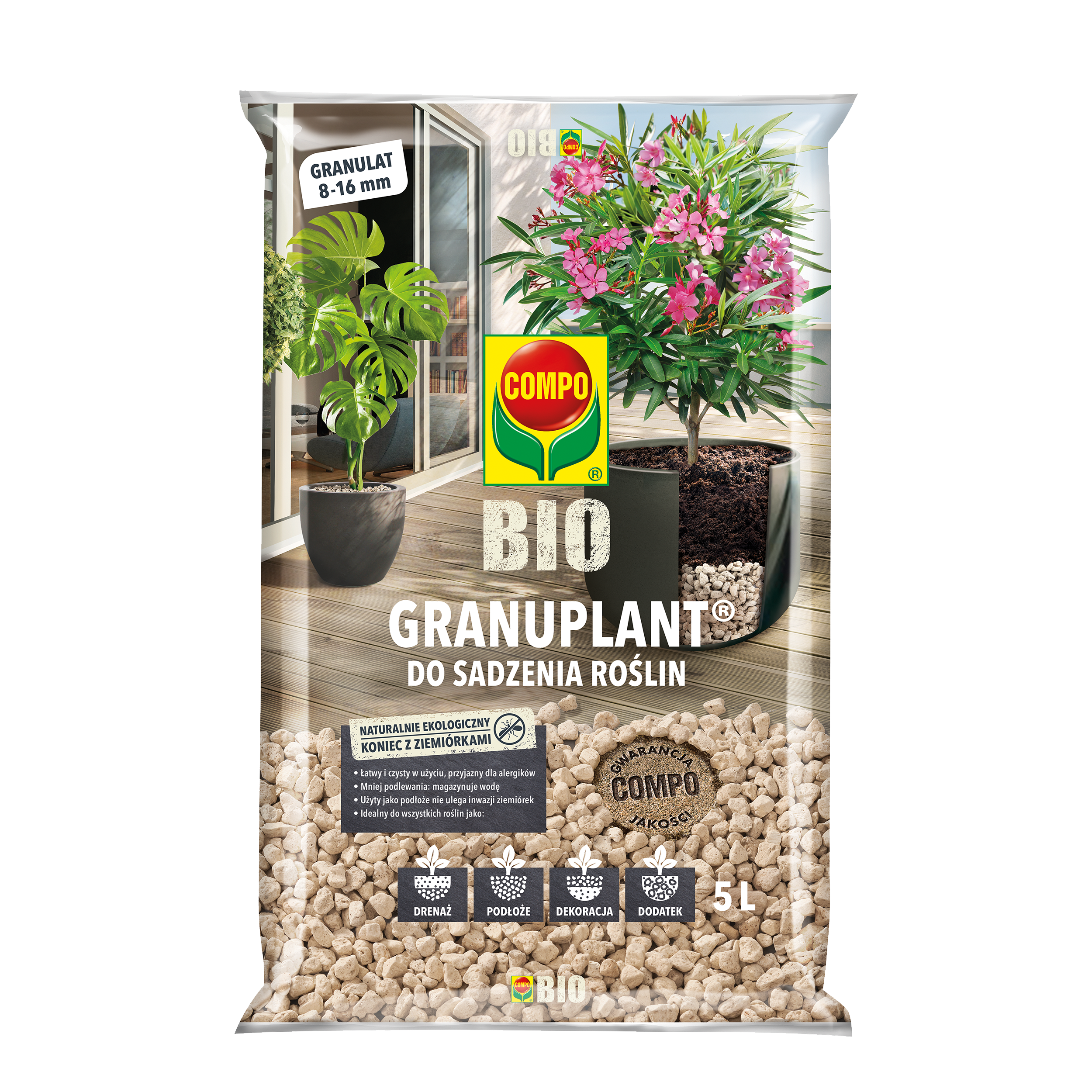 Bio granulat do sadzenia grys 8-16mm 5l Compo