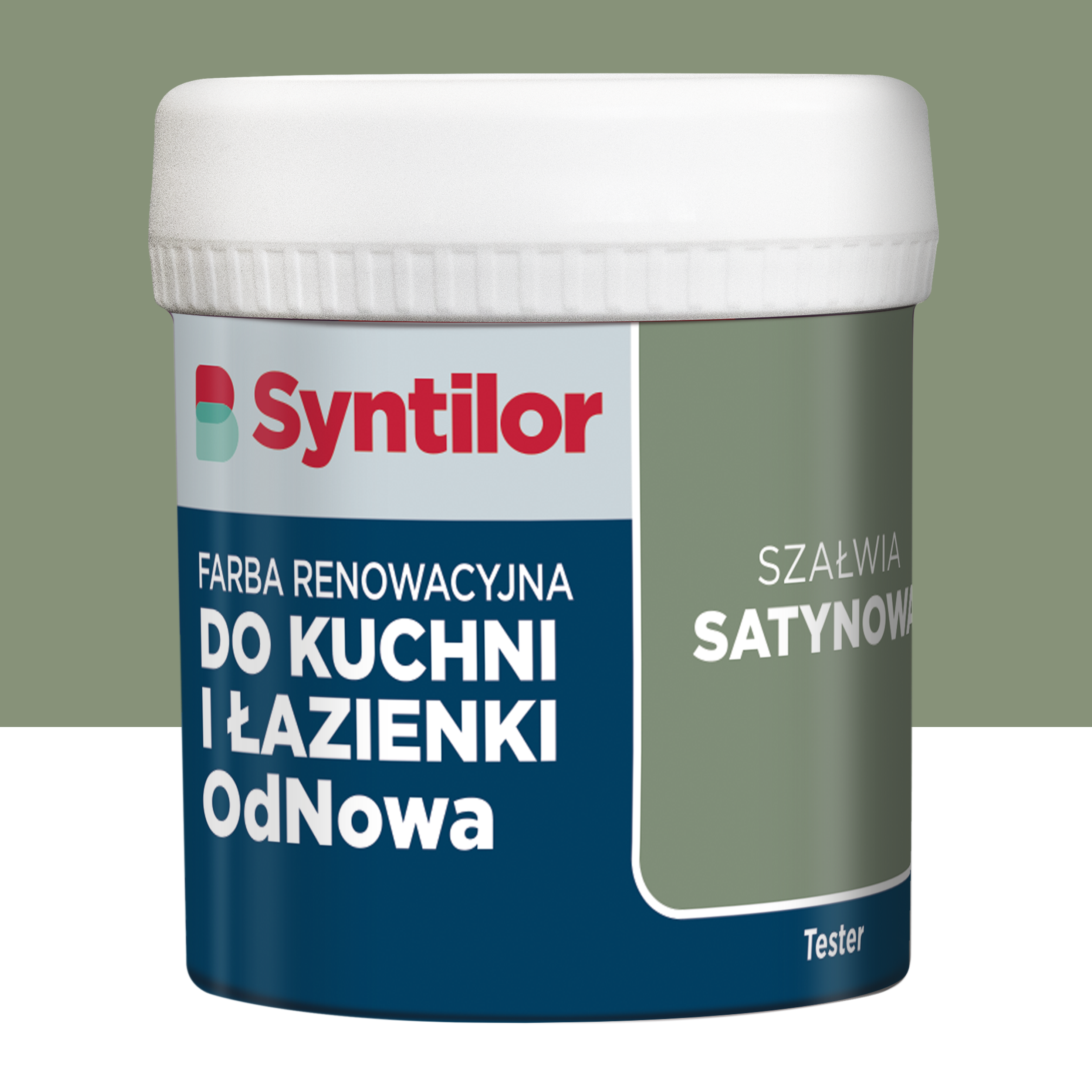 Tester farby renowacyjnej do kuchni i łazienki OdNowa Szałwia satynowa 0.075 l Syntilor