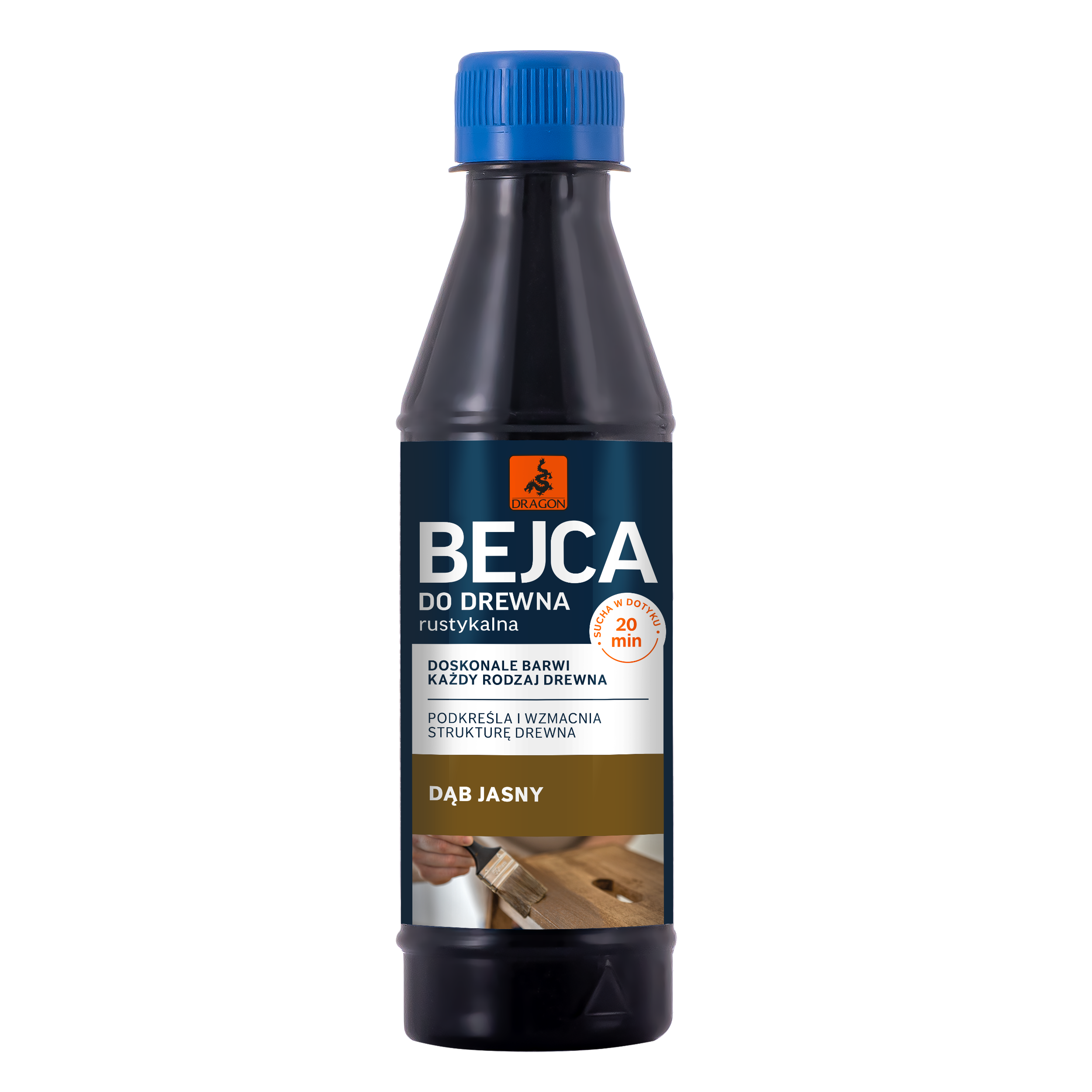 Rozpuszczalnikowa bejca do drewna RUSTYKALNA 0.2 l Jasny dąb DRAGON - 2