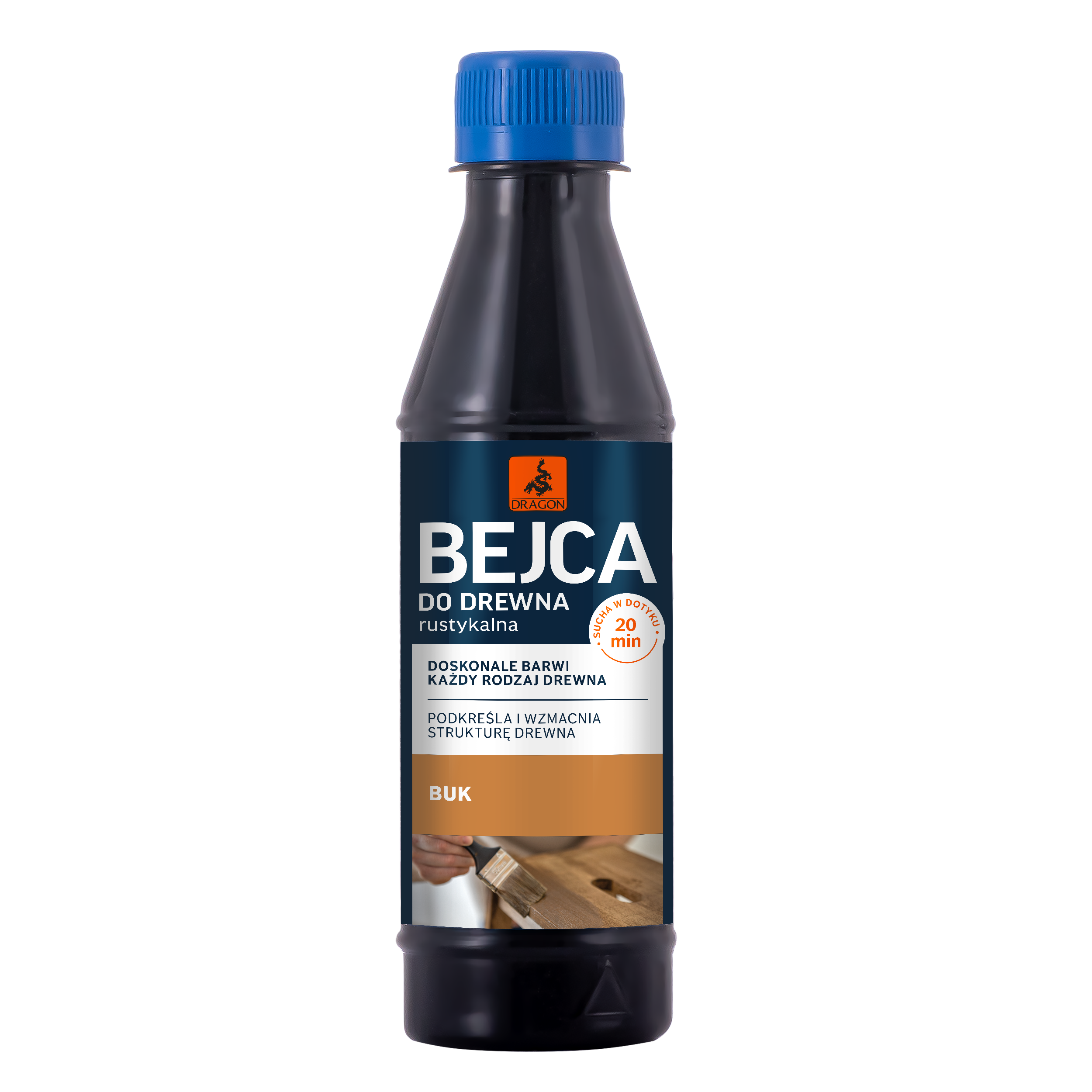 Rozpuszczalnikowa bejca do drewna RUSTYKALNA 0.2 l Buk DRAGON - 2