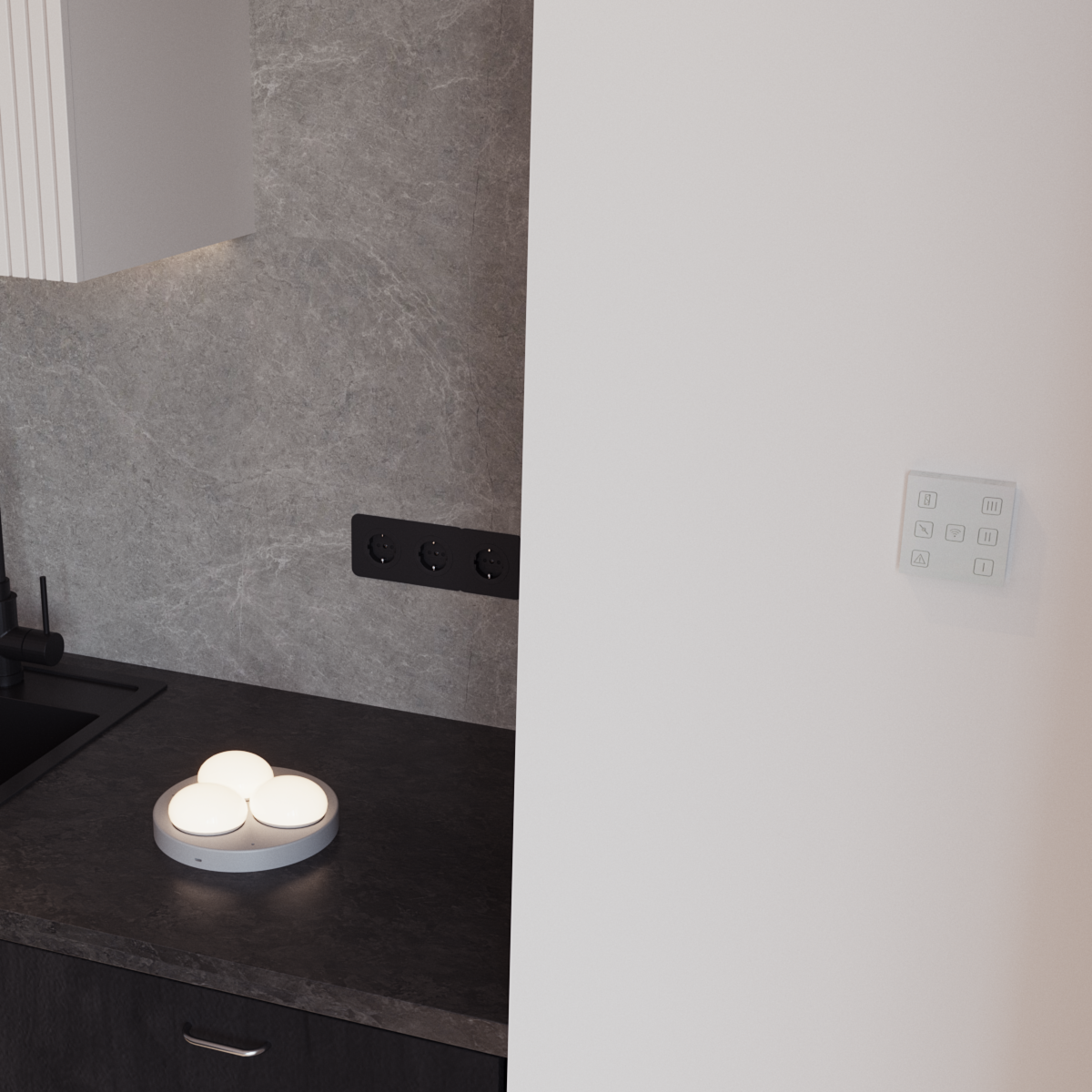 Ramka potrójna ROSA Czarny POLMARK - 4