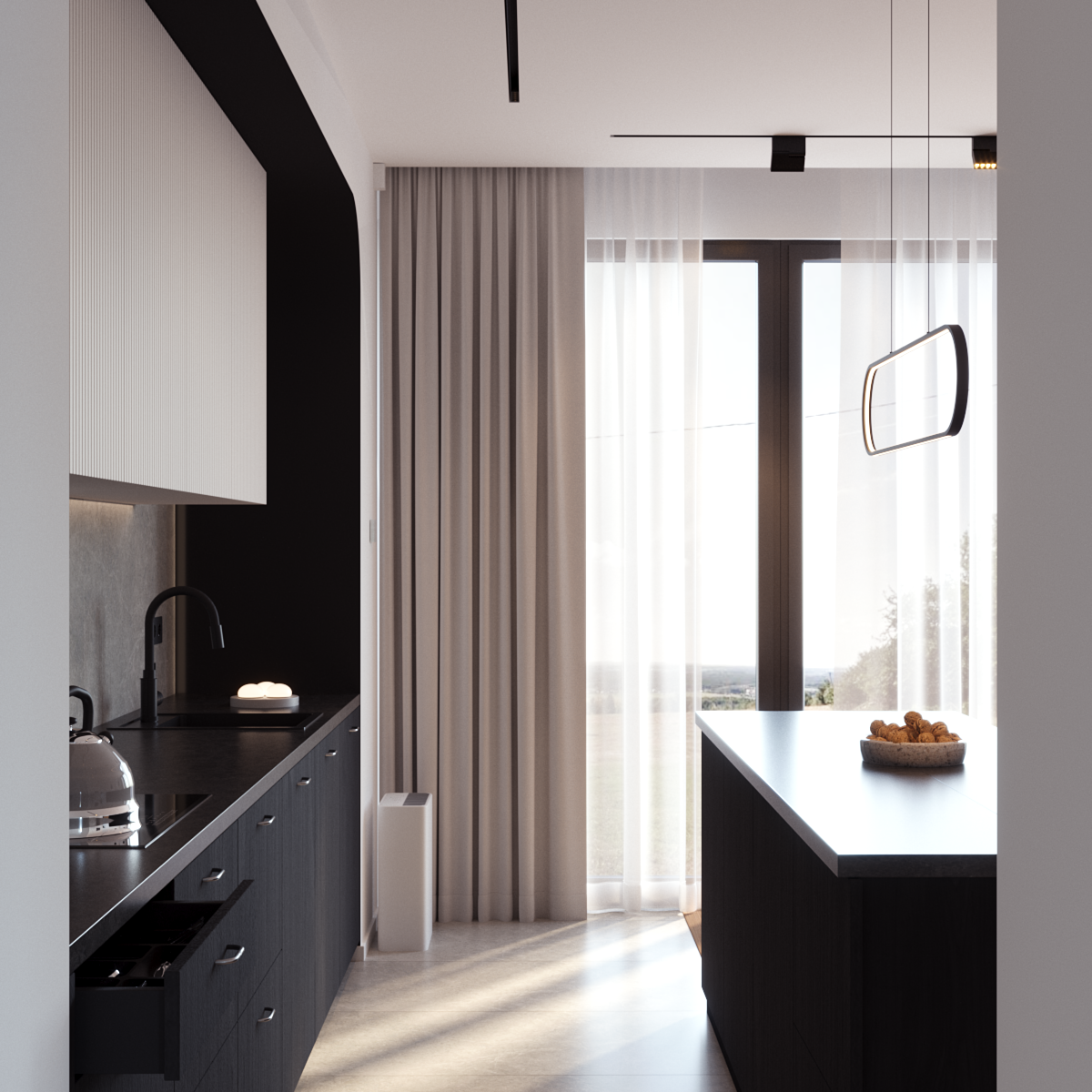 Lampa wisząca Frame czarna LED Milagro - 3