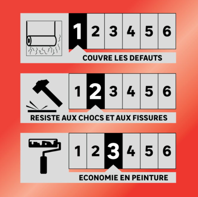 Revêtement de rénovation sur intissé à peindre 150 g/m² Lisse éco, l.1 x L.25 m - 3