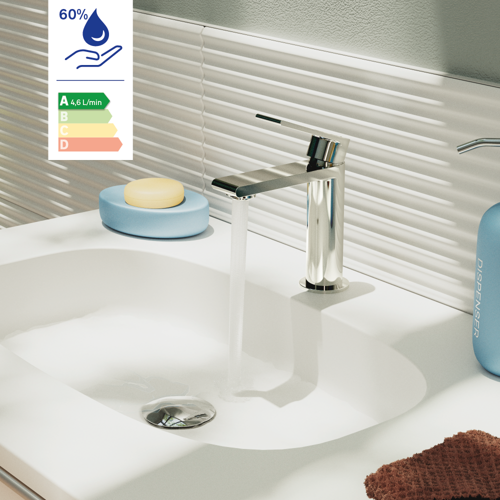 éco d'eau mitigeur lavabo chrome cinta sensea - 1