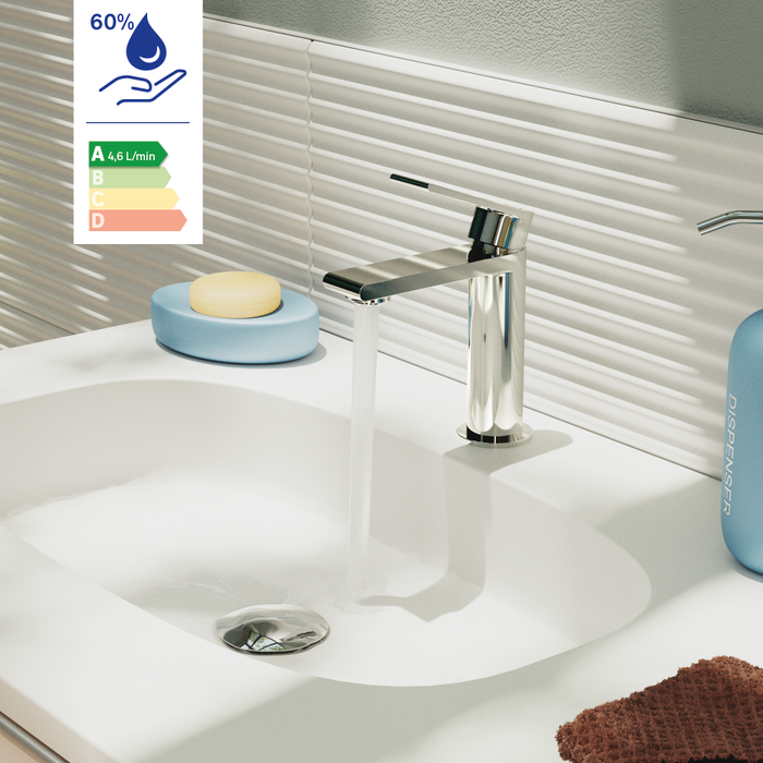 Mezclador de fregadero ecológico cromado Cinta Sensea