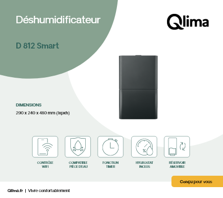Déshumidificateur d'air QLIMA D 812 Smart De 20 à 40 m², 2L - 7