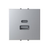 TOMA CARGADOR USB SERIE ZENIT PLATA - 1