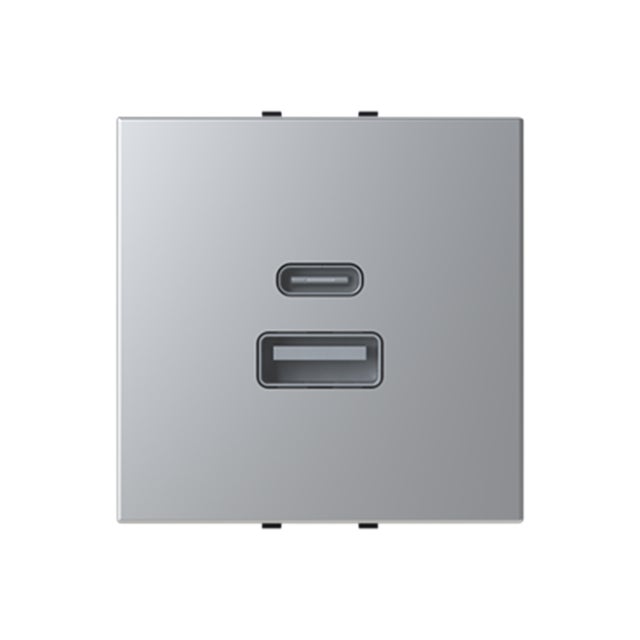 TOMA CARGADOR USB SERIE ZENIT PLATA