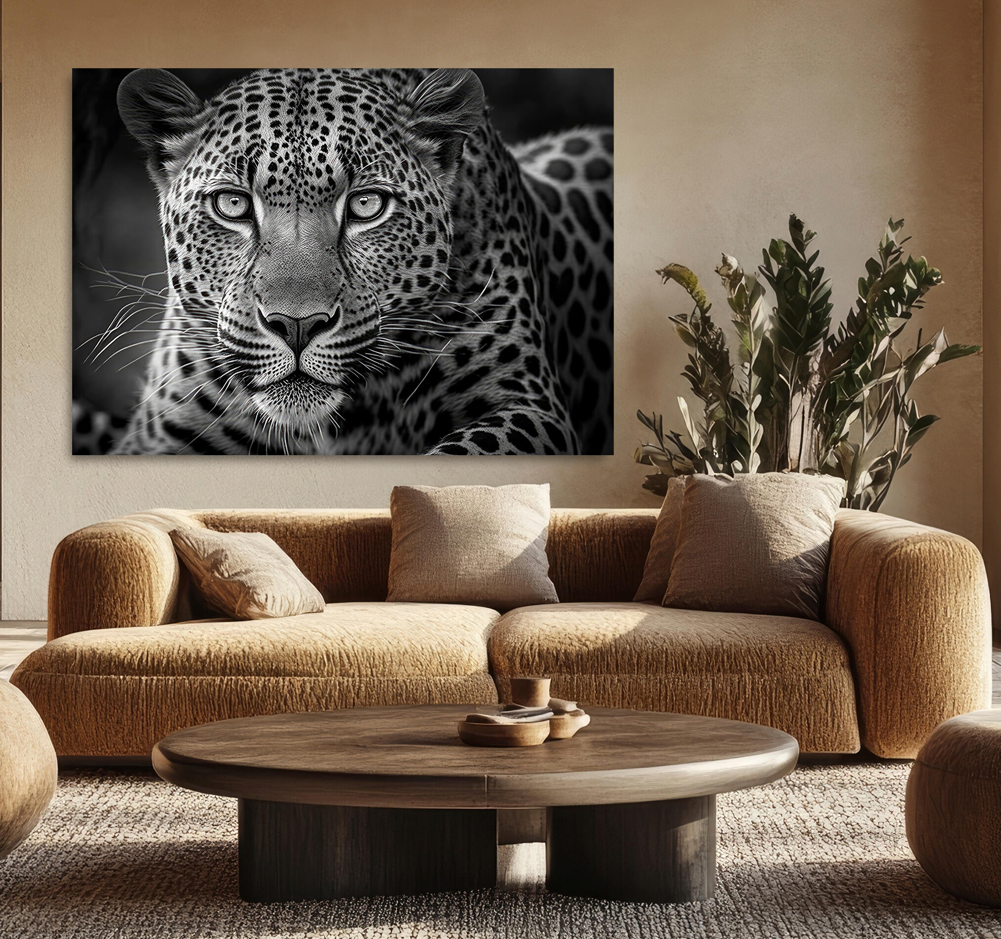 Objeto decorativo sin marco Arte de 140 x 100 cm. MDF Leopardo Profundo multicolor - 8