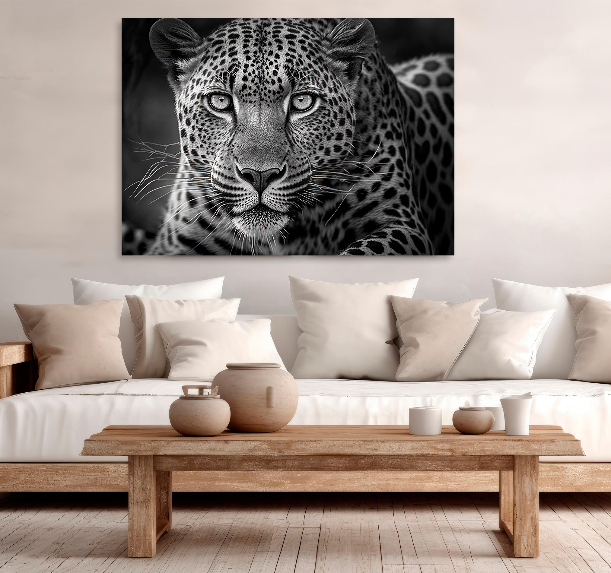 Objeto decorativo sin marco Arte de 140 x 100 cm. MDF Leopardo Profundo multicolor - 7