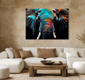 ARTTOR Cuadros Decoracion Salon Elefante Fauna Fantasía Lienzos Decorativos 50x50cm Cuadro Sobre Lienzo Moderno Dormitorio Cocina Cuadros Pared Imágenes Wall Art Prints Decor Canvas AC50x50-3079