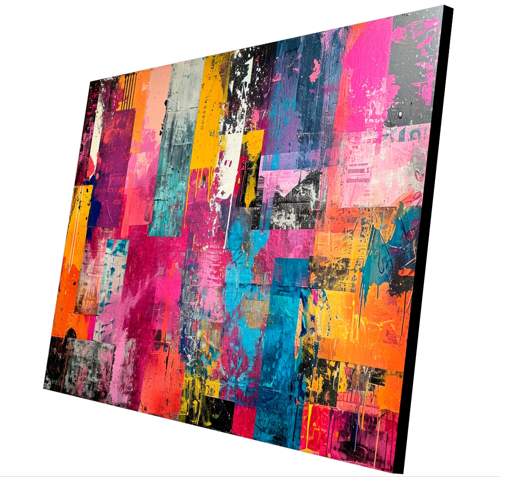 Objeto decorativo sin marco Arte rectangular de 140 x 100 cm. MDF Abstracto Fuerte pasteles cálidos - 5