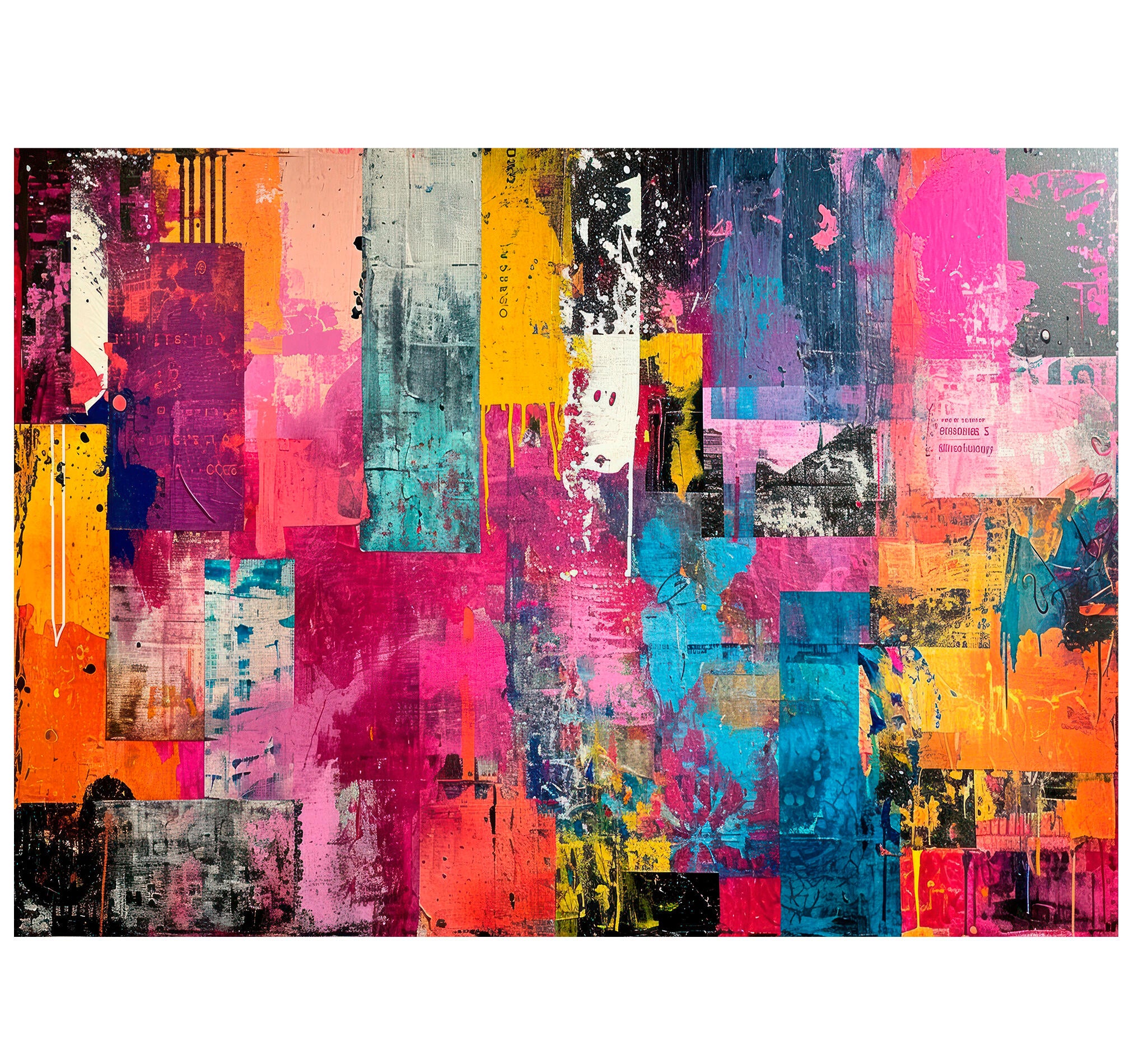 Objeto decorativo sin marco Arte rectangular de 140 x 100 cm. MDF Abstracto Fuerte pasteles cálidos - 2