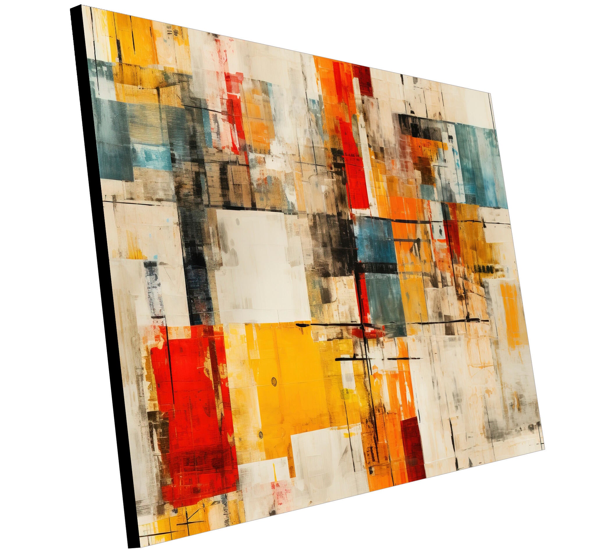 Objeto decorativo sin marco Arte rectangular de 140 x 100 cm. MDF Abstracto Beige pasteles cálidos - 4