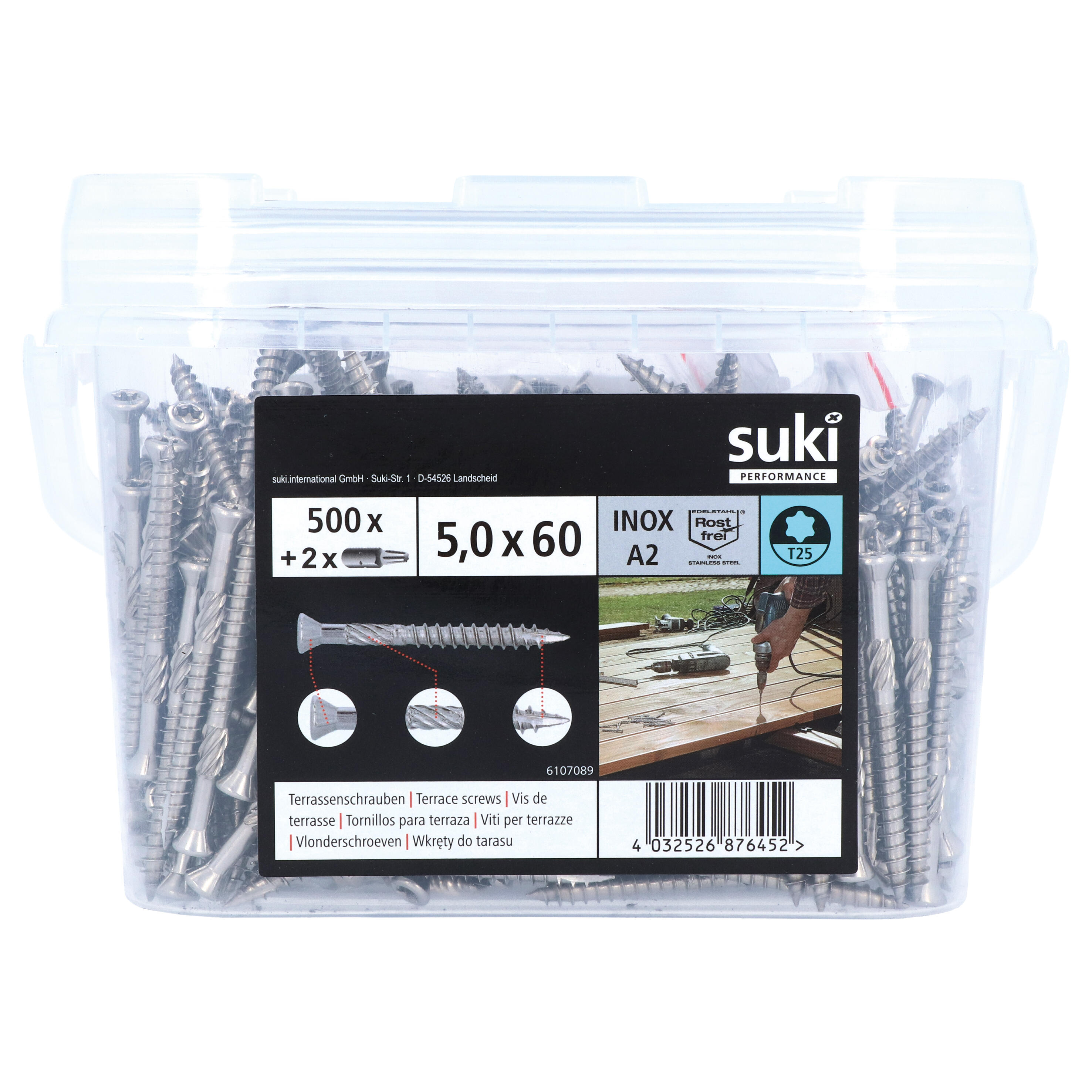 500 vis terrasse inox tête fraisée SUKI, Ø5 x L.60 mm - 3