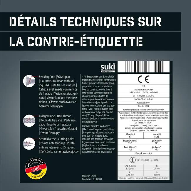 500 vis terrasse inox tête fraisée SUKI, Ø5 x L.50 mm - 8