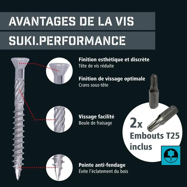500 vis terrasse inox tête fraisée SUKI, Ø5 x L.50 mm - 5