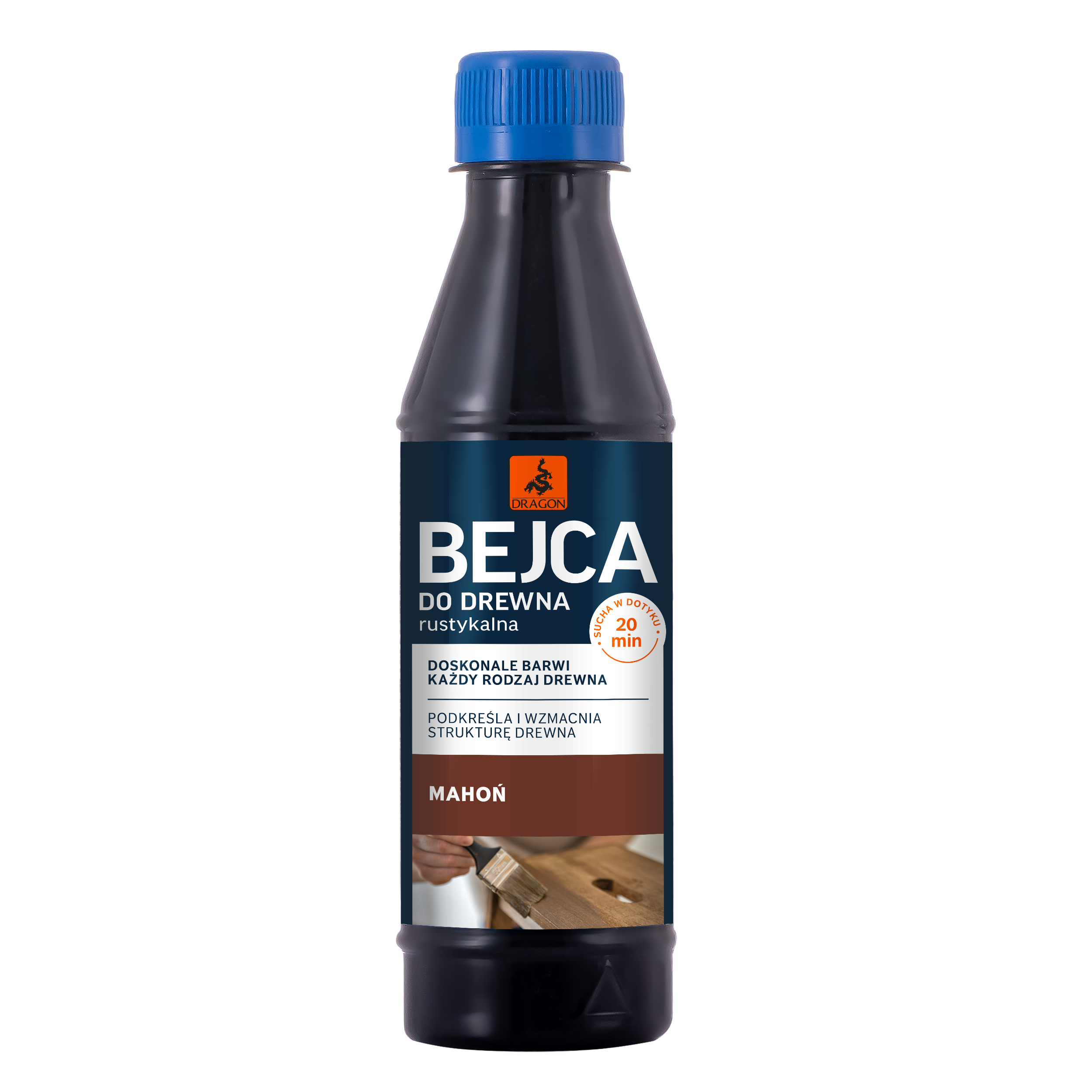 Rozpuszczalnikowa bejca do drewna RUSTYKALNA 0.2 l Mahoń DRAGON - 2
