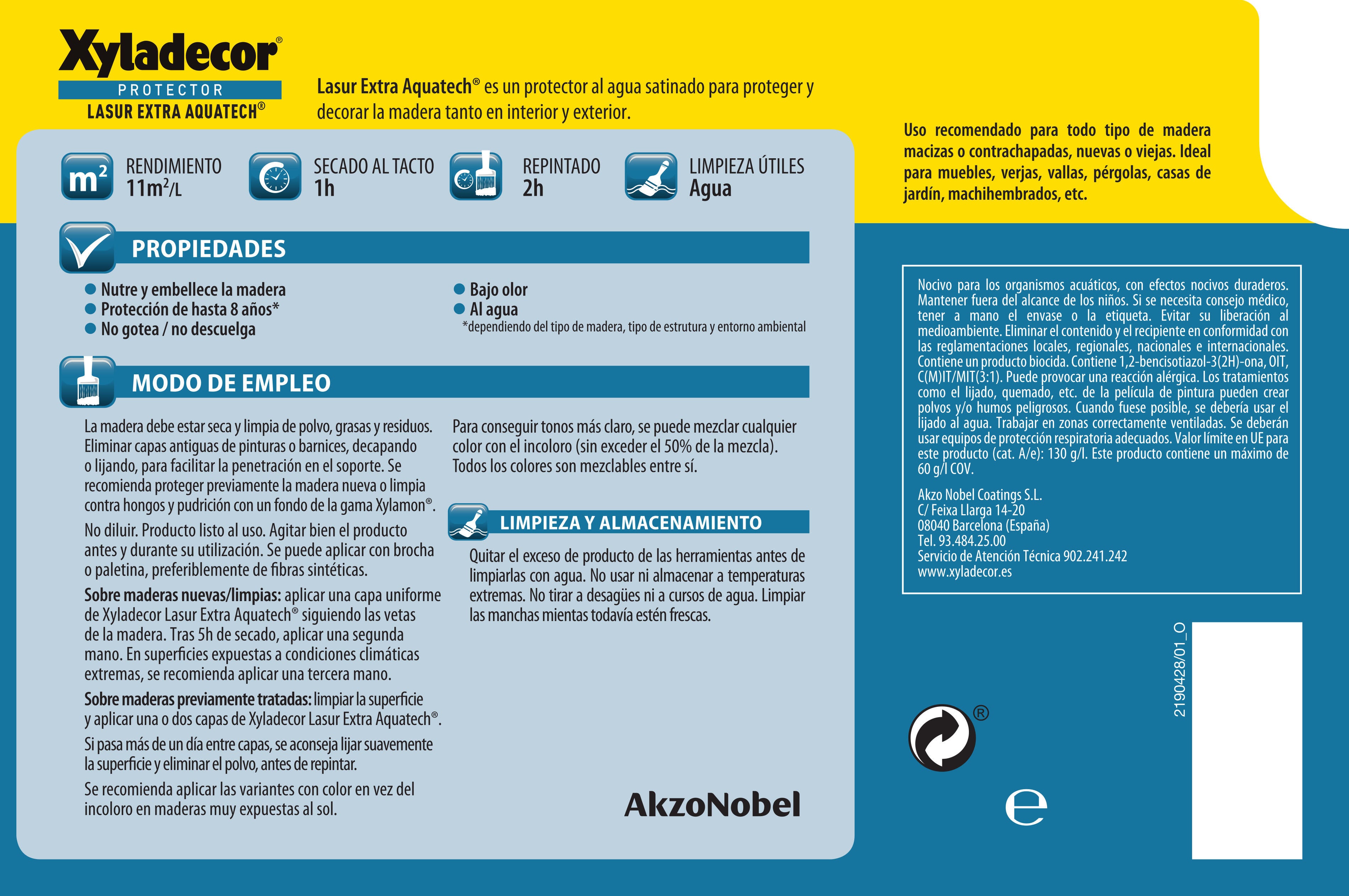 Protector madera exterior color incoloro para caseta de jardín, ventana, puerta, persiana, valla XYLADECOR satinado 750 ml base agua - 7