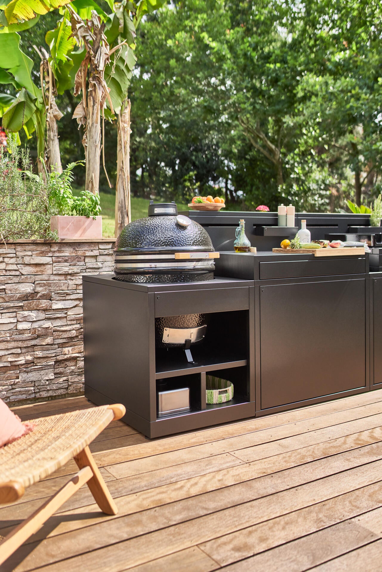 Support Kamado pour cuisine extérieure FORGE ADOUR SKAF N noir, H.74xL.81xl.63cm - 5