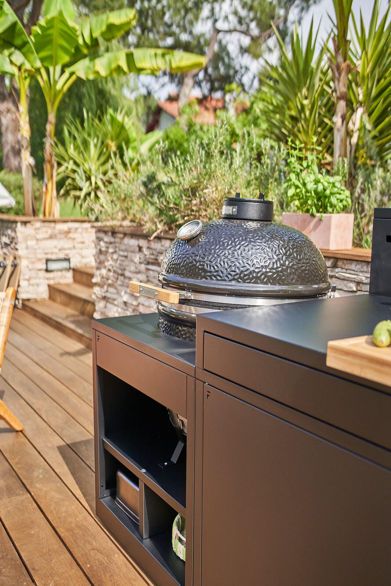 Support Kamado pour cuisine extérieure FORGE ADOUR SKAF N noir, H.74xL.81xl.63cm - 4