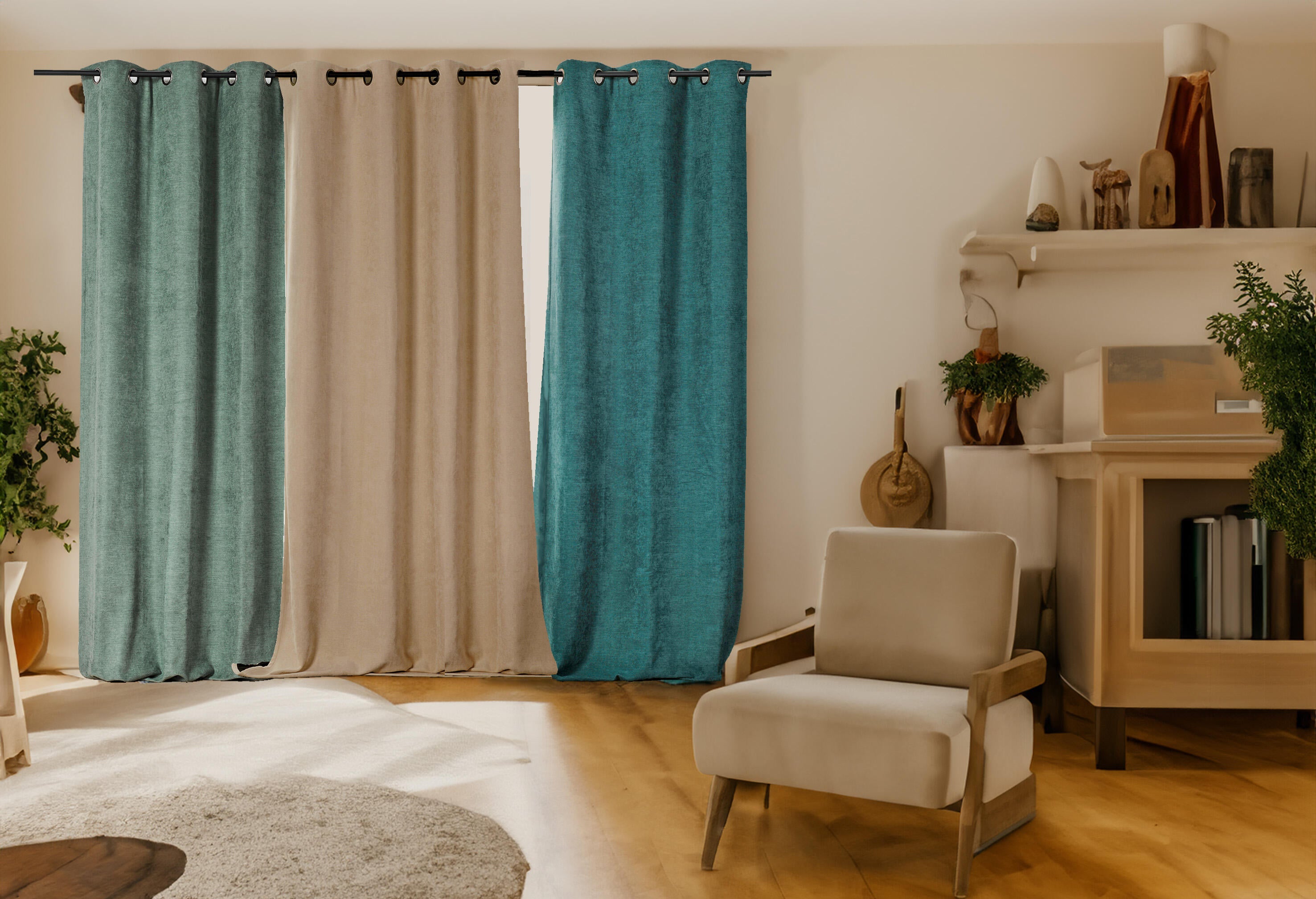 Rideau occultant thermique, Alaska, taupe H.260 x l.140 cm - 6