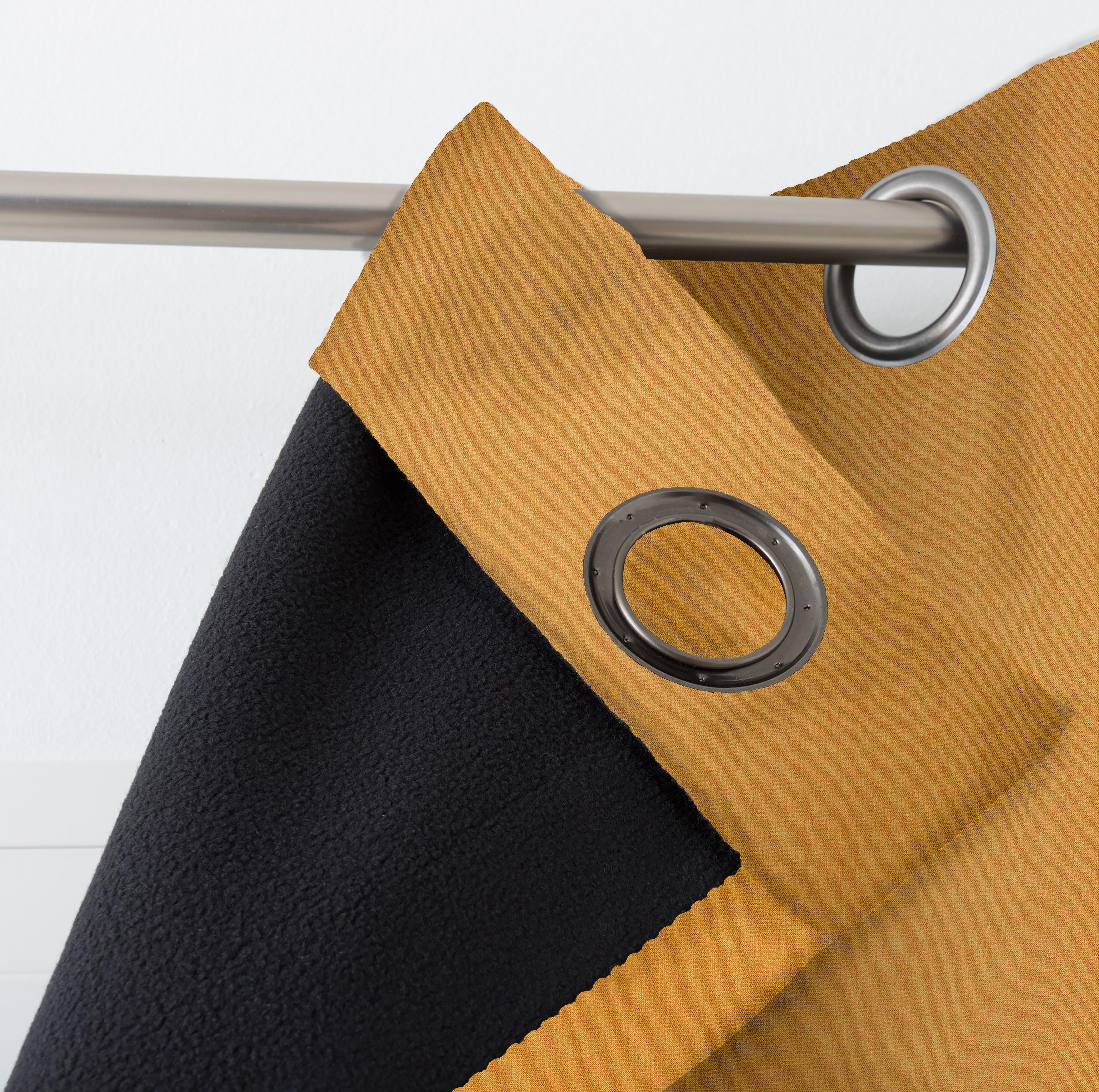 Rideau occultant thermique, Alaska, jaune H.260 x l.140 cm - 2