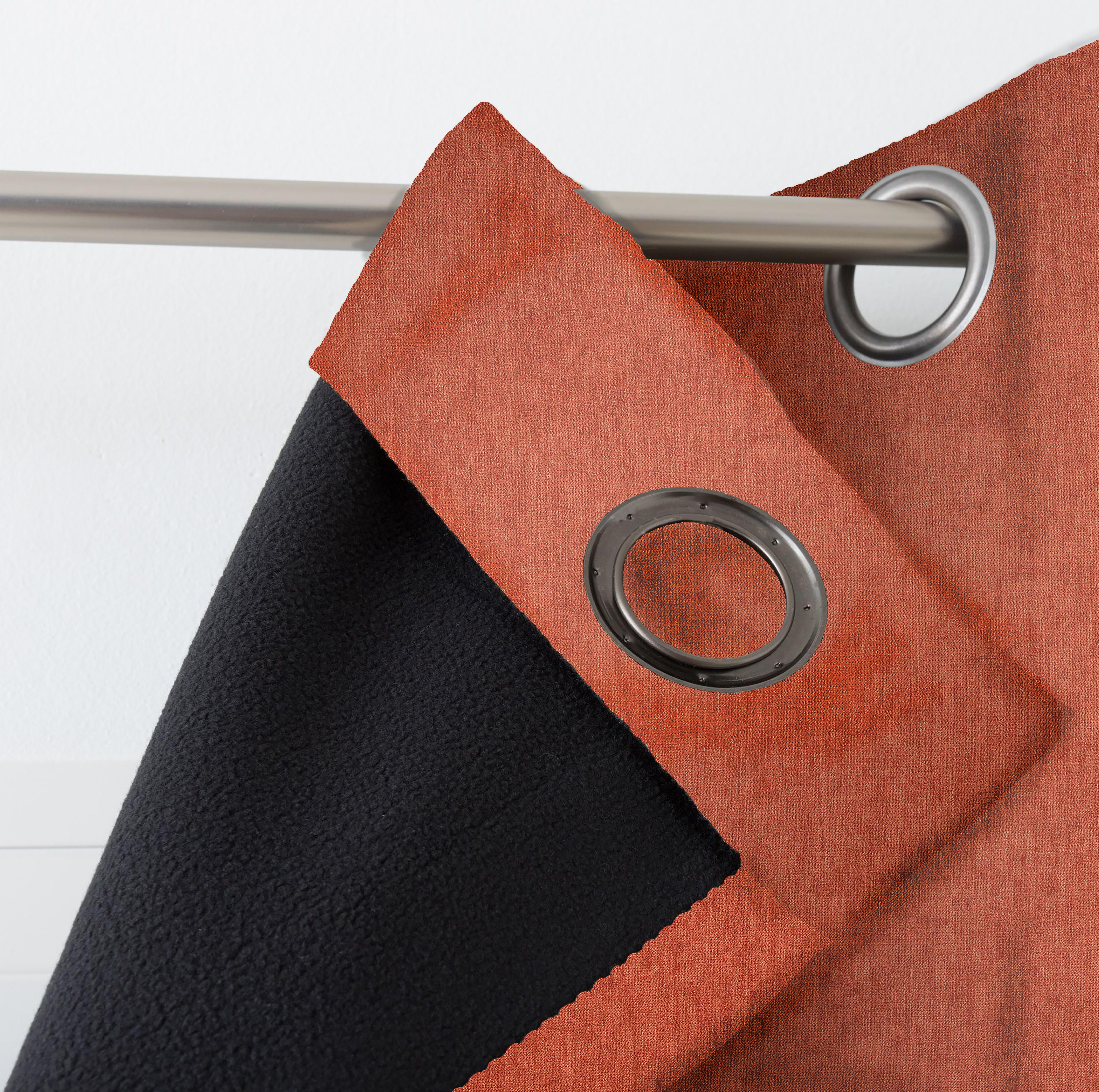 Rideau occultant thermique, Alaska, orange H.260 x l.140 cm - 2