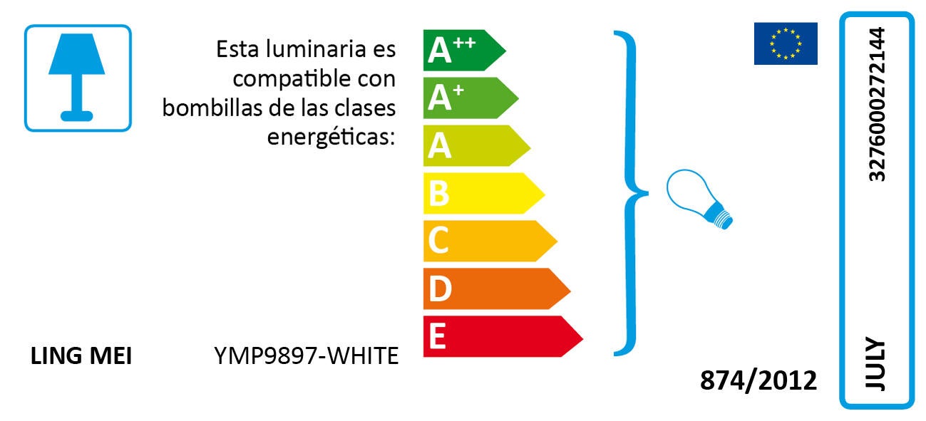 Péndel compatible con casquillo E27 July blanco ø9.5 cm de base 70 cm de largo - 5
