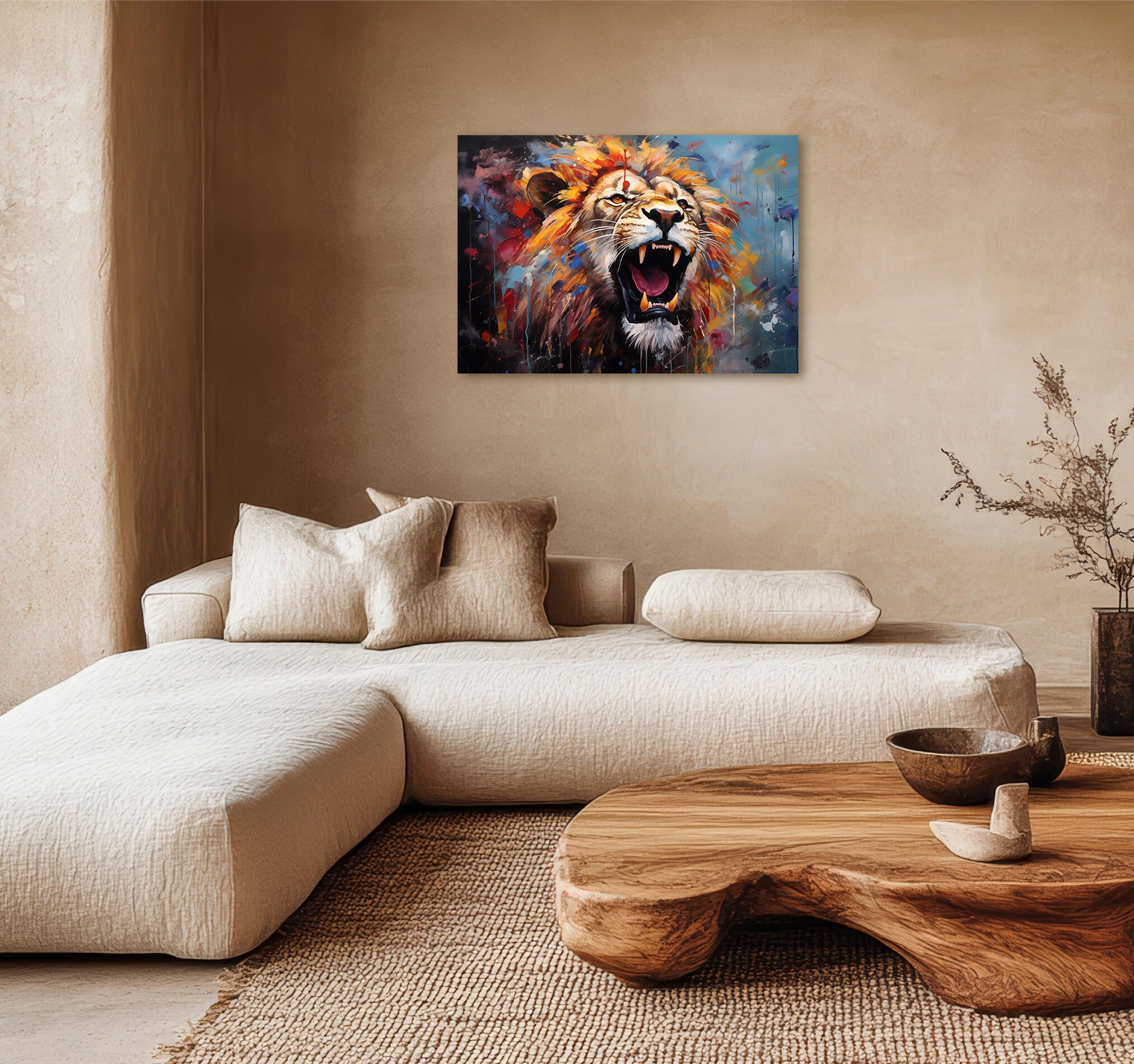 Objeto decorativo sin marco arte de 100 x 70 cm. mdf multicolor