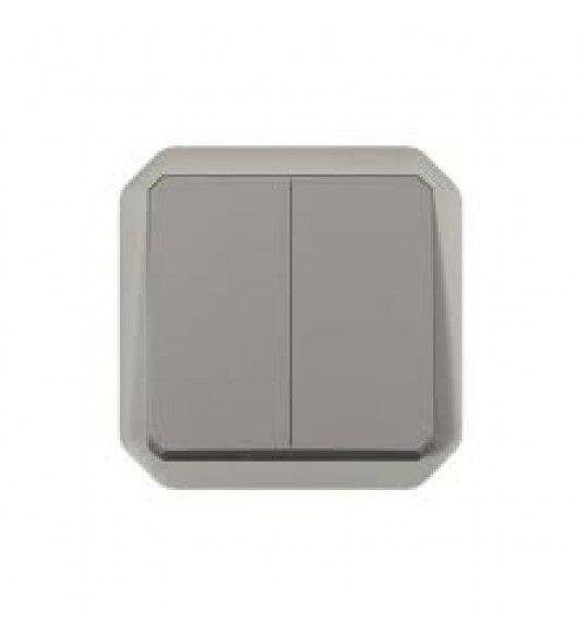 INTERRUPTOR DUPLO COMPOSIÇÃO SÉRIE PLEXO CINZA - 3