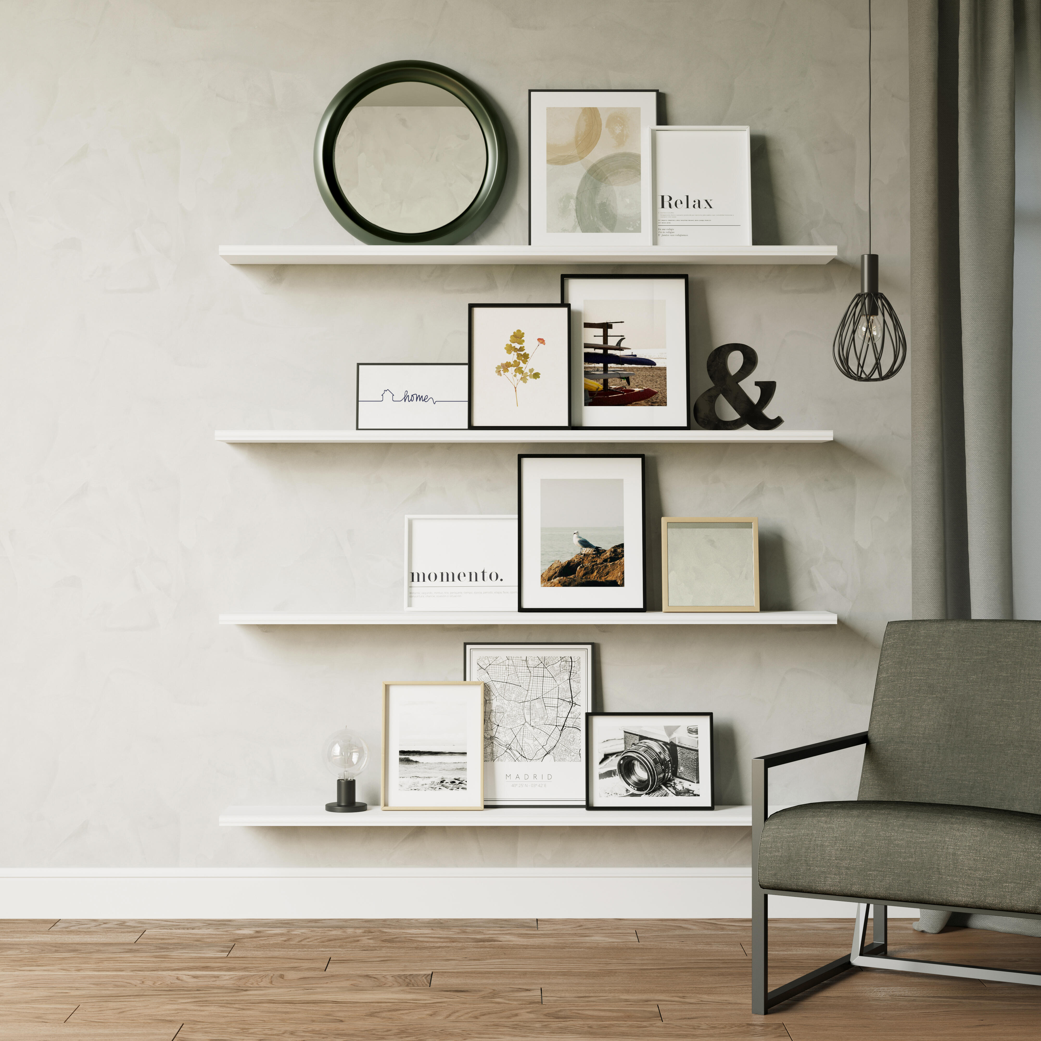 Espelho madeira natural 30x30cm Inspire - 3