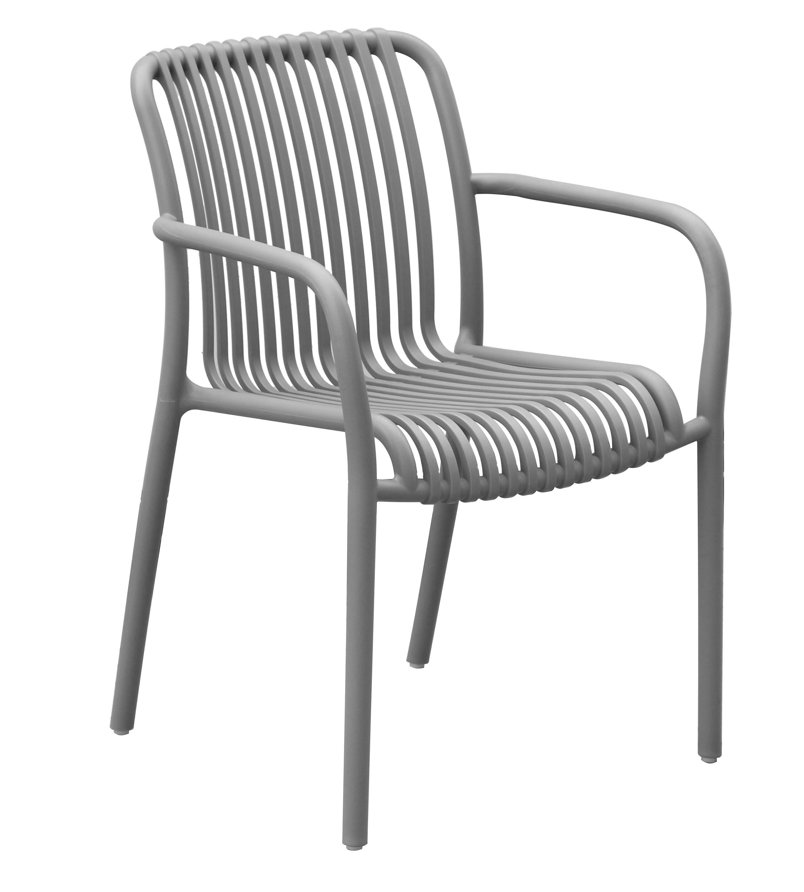 silla de jardin sin cojin de resina dalia gris