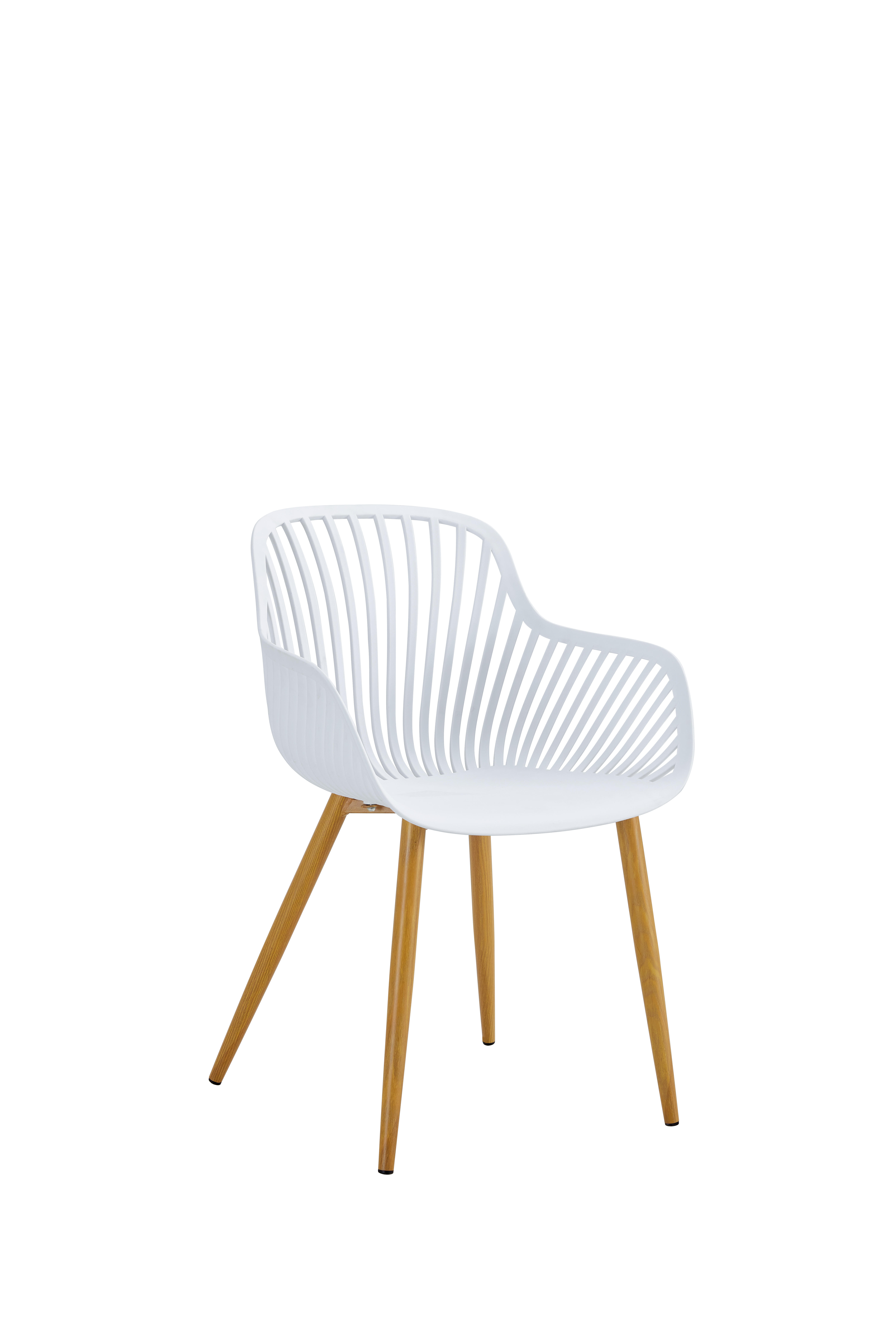 silla de jardin sin cojin de resina acero verona blanco
