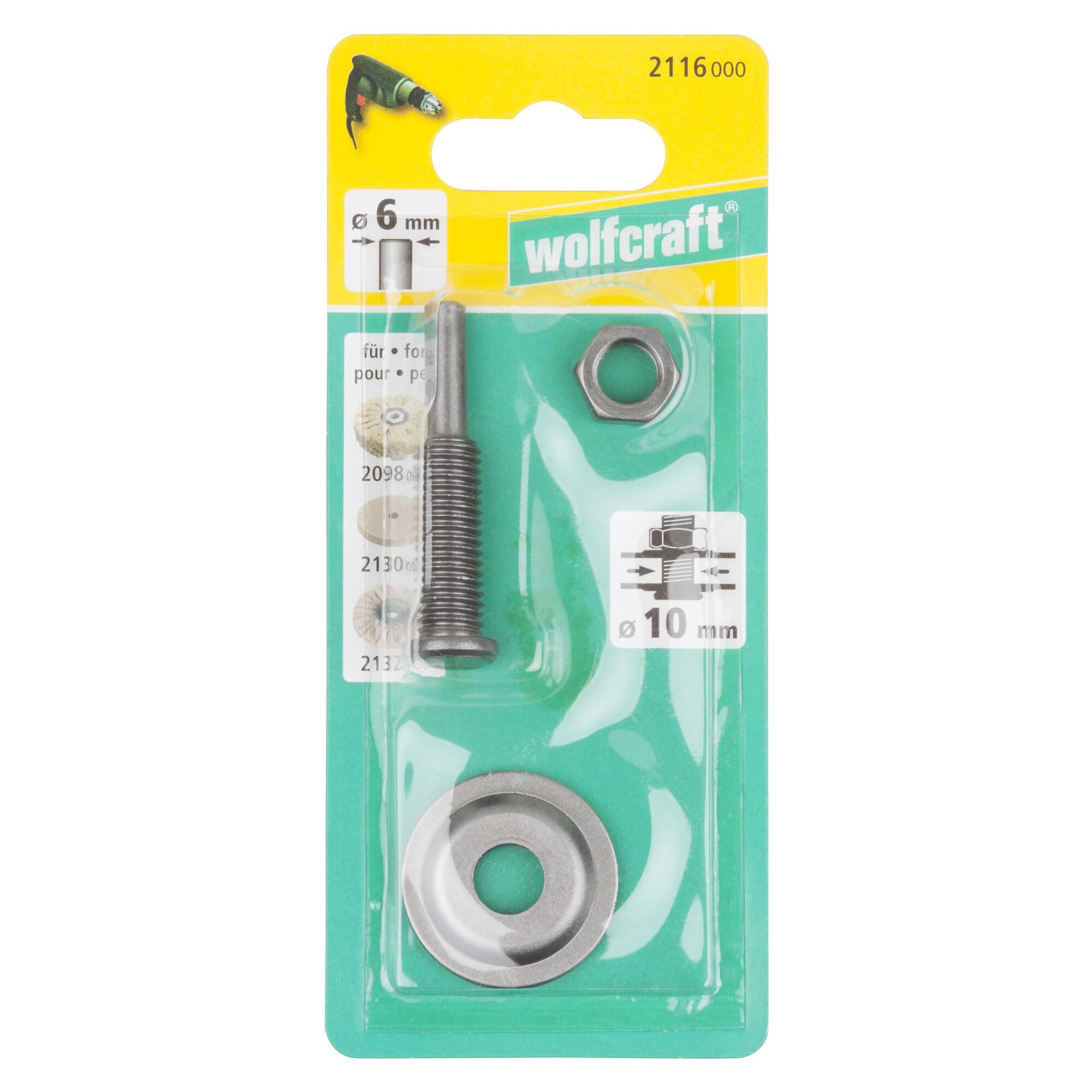 Adaptador para fixação de discos abrasivos / de polir em berbequim 6 mm Ø10 mm Wolfcraft 2116000 - 4
