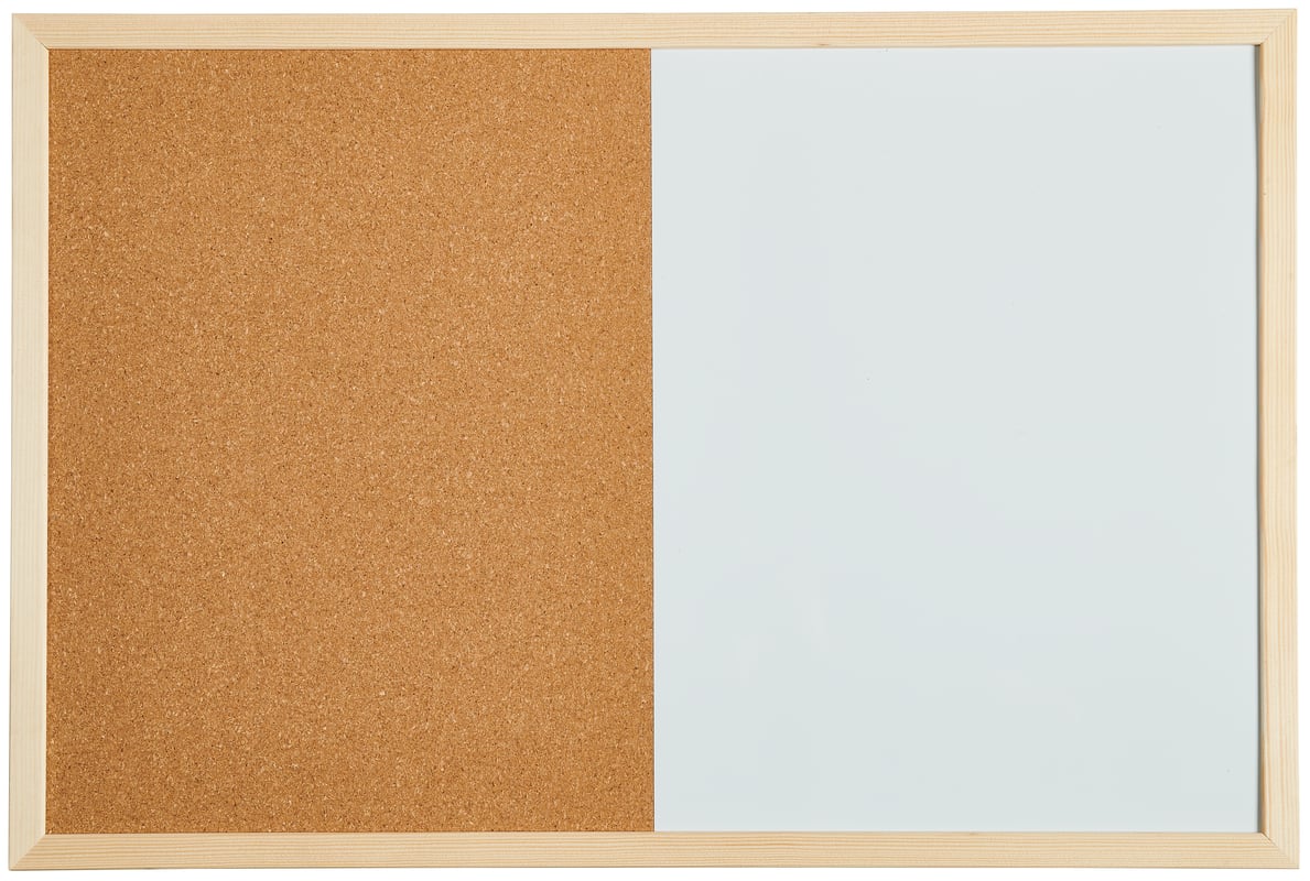 Tablica korkowo-suchościeralna w drewnianej ramie 60 x 40 cm z pinezkami