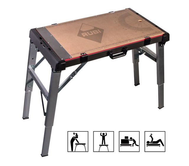 MESA TRABALHO 4-EM-1 DESMONTÁVEL 80X47cm RUBI