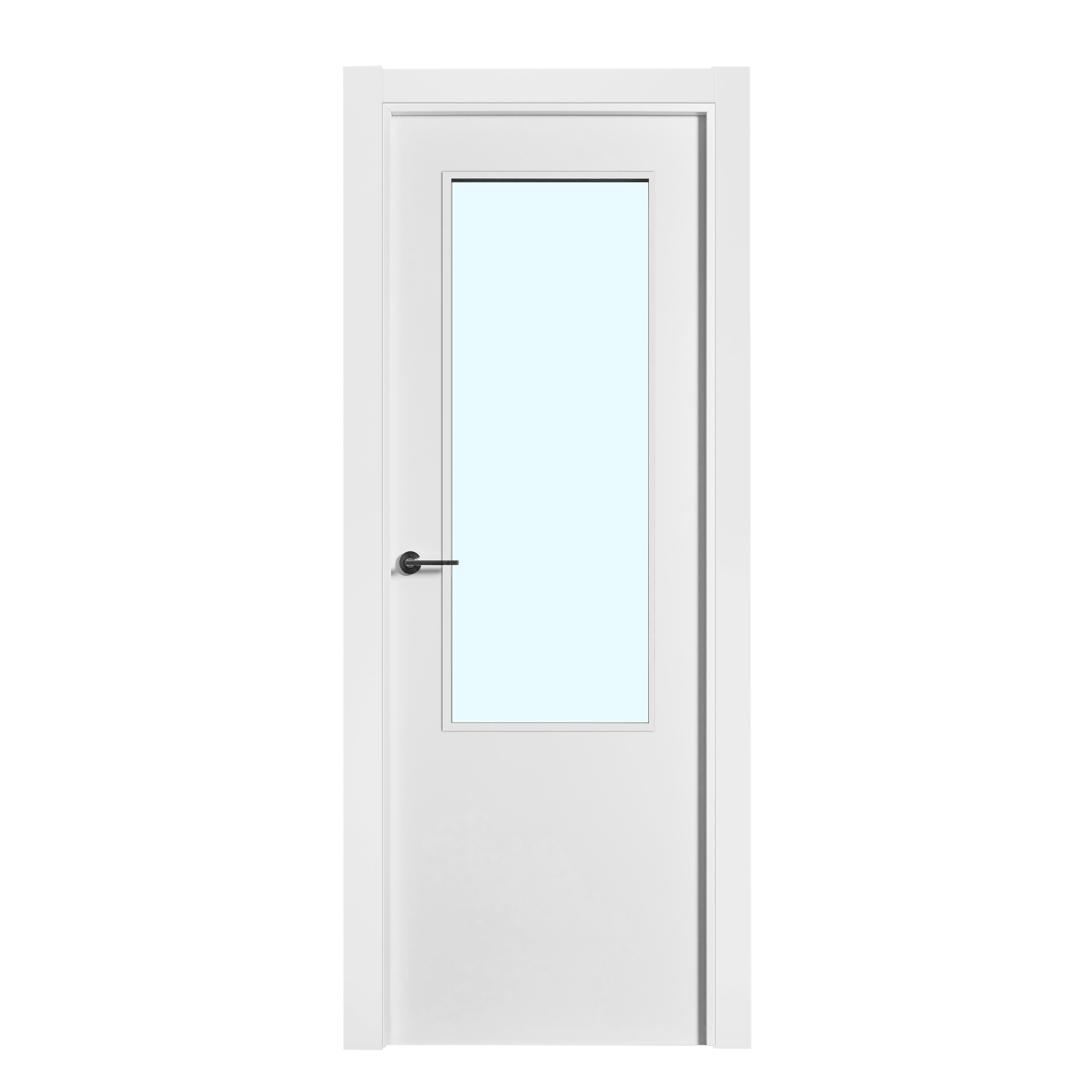 BLOCO DE PORTA LACADO BRANCO C/ ABERTURA PARA VIDRO 200X80CM DIREITA - 2