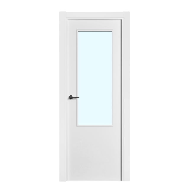 BLOCO DE PORTA LACADO BRANCO C/ ABERTURA PARA VIDRO 200X80CM ESQUERDA