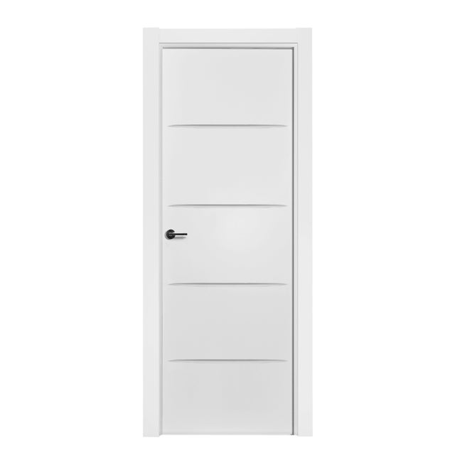 BLOCO DE PORTA LACADO BRANCO LU-5 200X75CM ESQUERDA