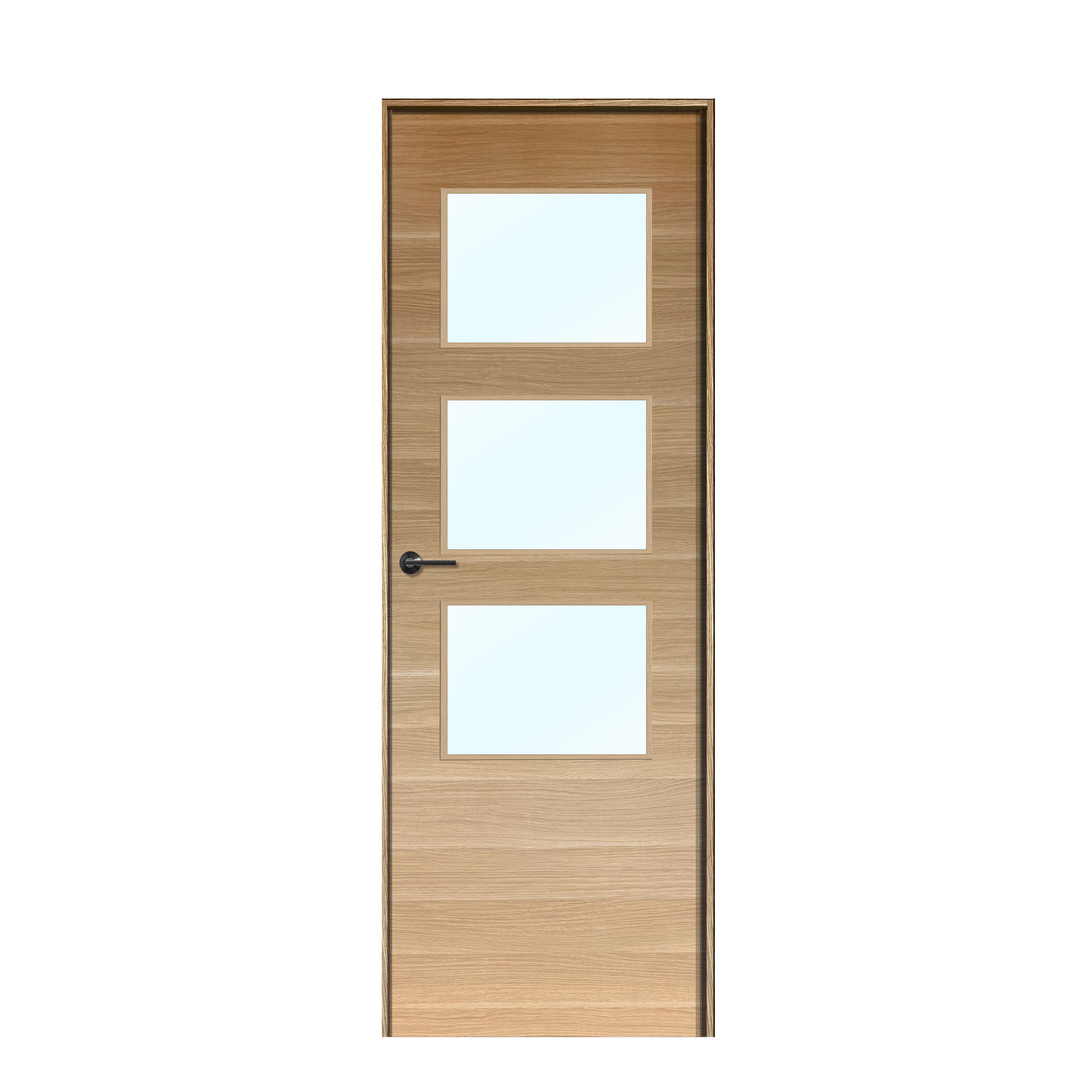 BLOCO DE PORTA CPL CARVALHO HORIZONTAL C/ ABERTURA PARA VIDROS 200X80CM ESQUERDA - 2