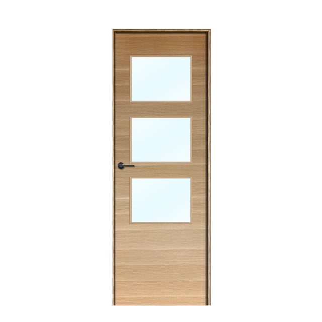 BLOCO DE PORTA CPL CARVALHO HORIZONTAL C/ ABERTURA PARA VIDROS 200X75CM ESQUERDA