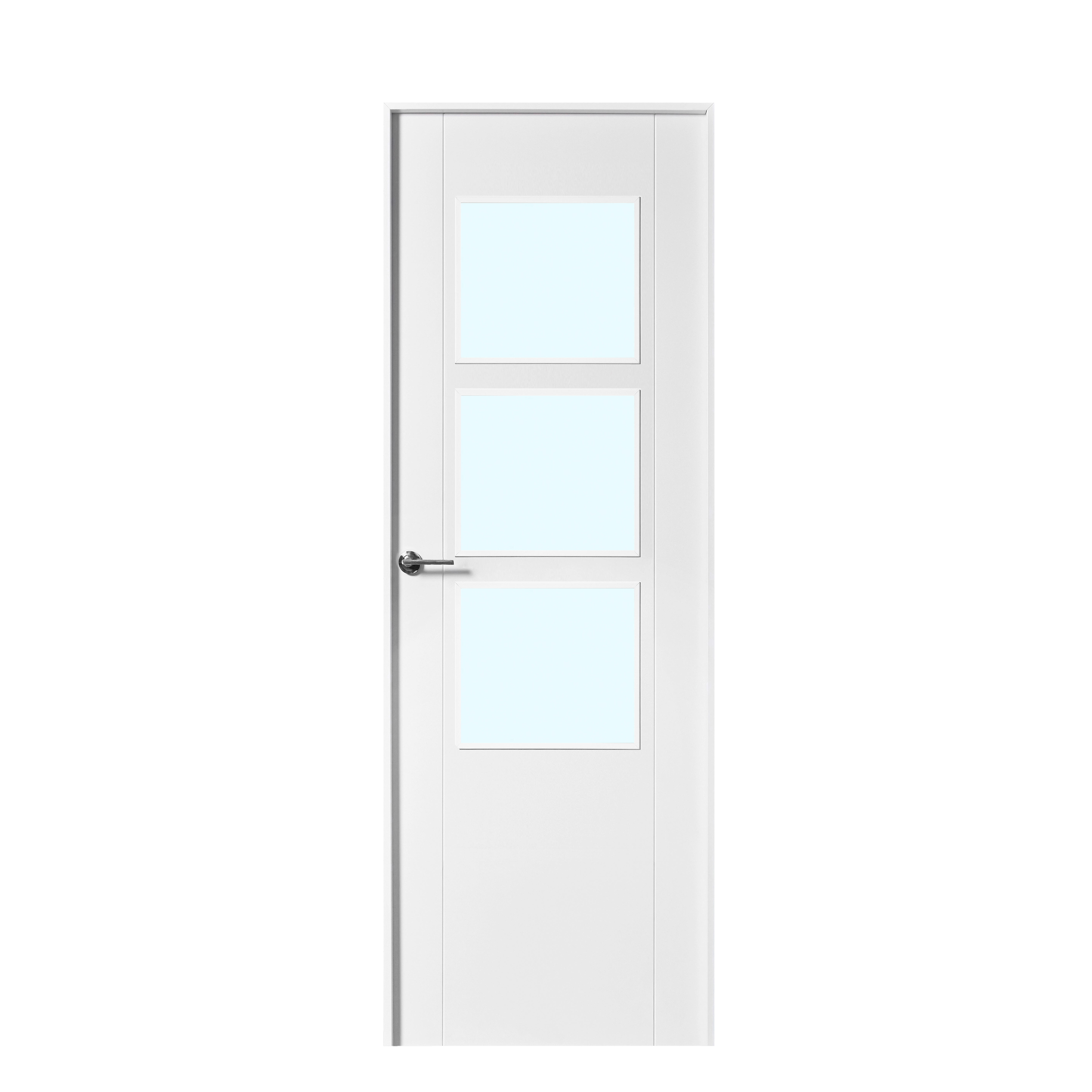 BLOCO DE PORTA LACADO BRANCO VP1 C/ ABERTURA PARA VIDROS 200X80CM DIREITA - 2