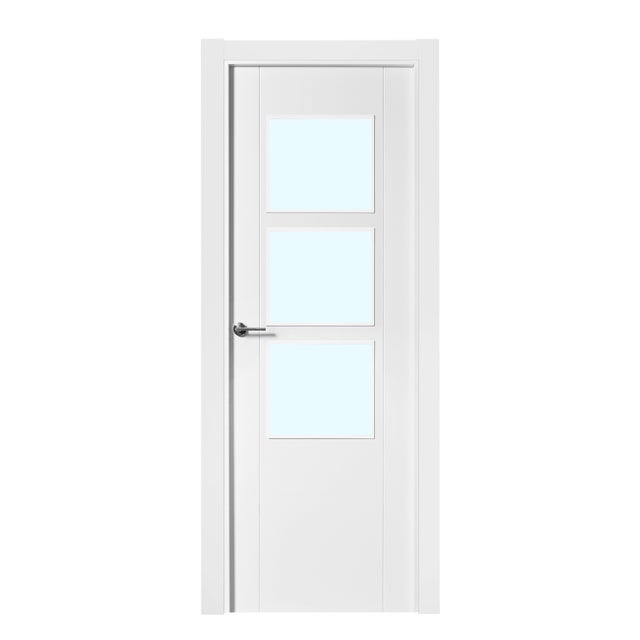 BLOCO DE PORTA LACADO BRANCO VP1 C/ ABERTURA PARA VIDROS 200X80CM DIREITA
