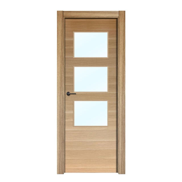 BLOCO DE PORTA CPL CARVALHO HORIZONTAL C/ ABERTURA PARA VIDROS 200X75CM DIREITA