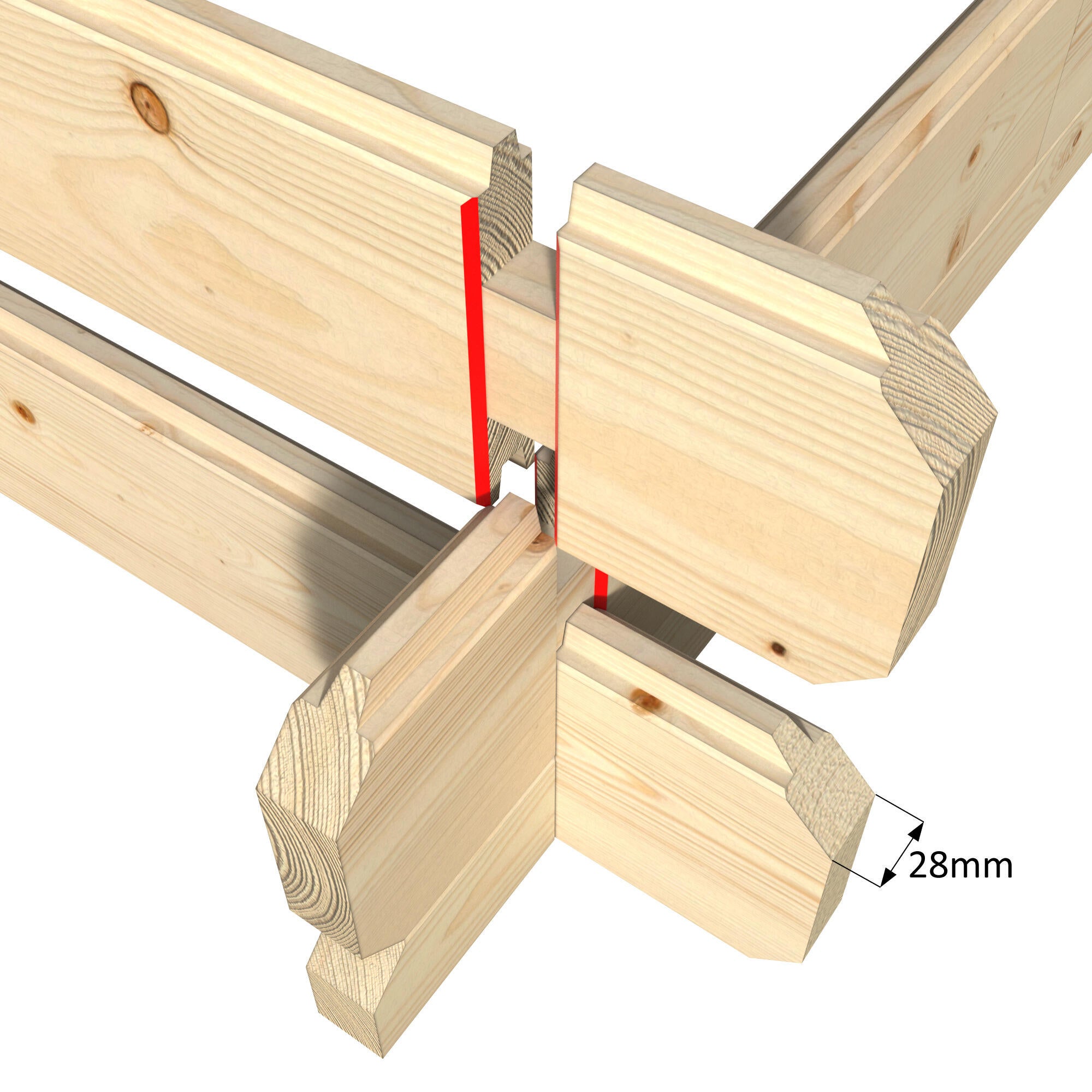 Caseta de madera Tahtali de 429.7x246x302.5 cm y 13 m2 con 28 mm espesor doble puerta abatible NATERIAL - 10