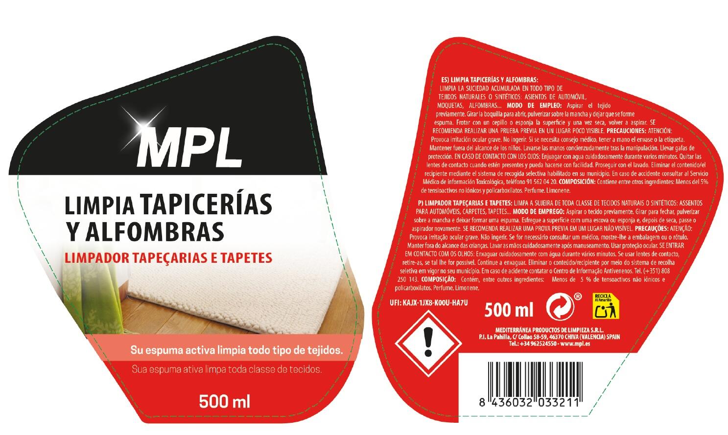 Spray limpa tapetes e estofos 500ml MPL - 2