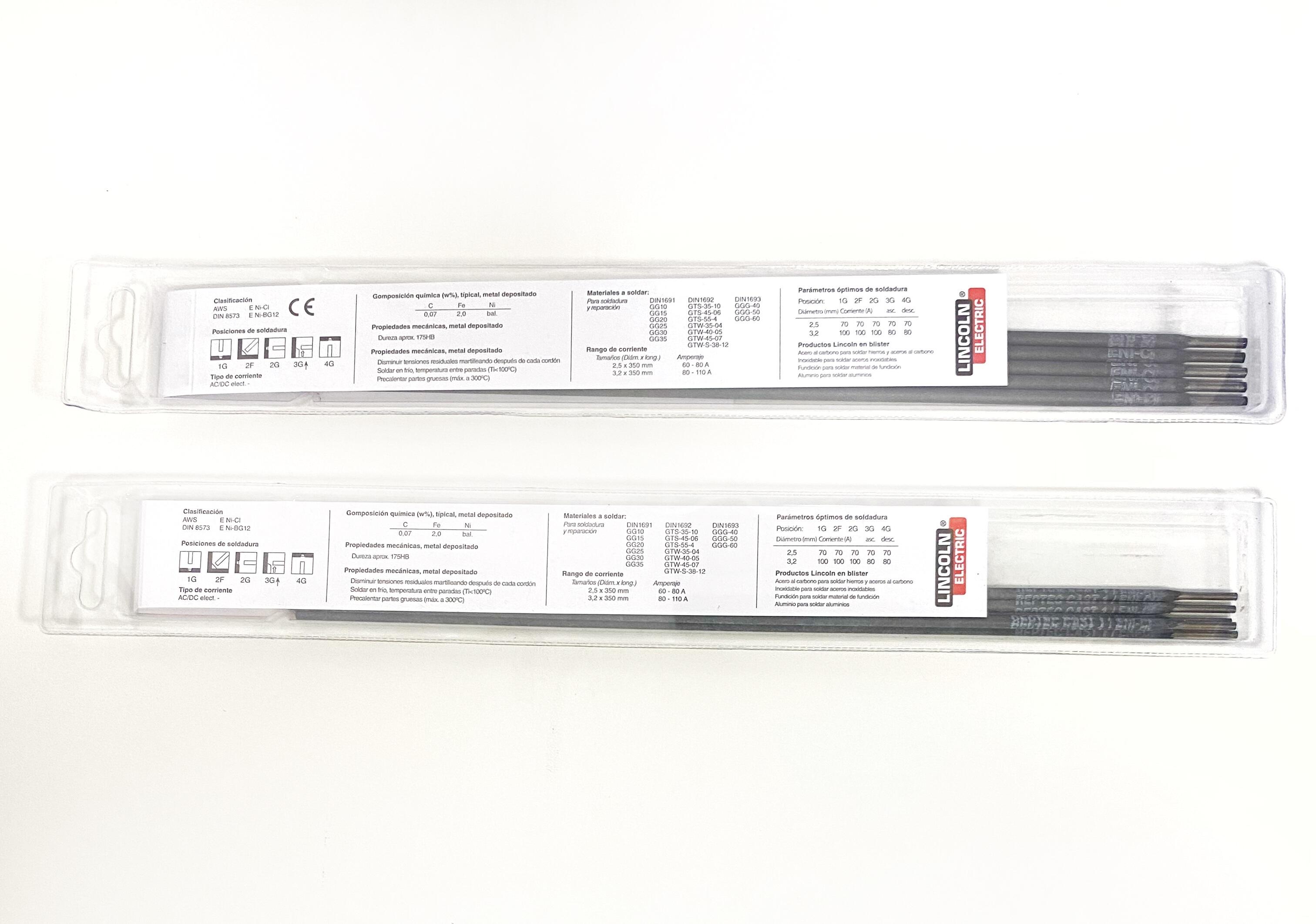 Electrodo lincoln electric de hierro fundido de 3.2 mm de grosor