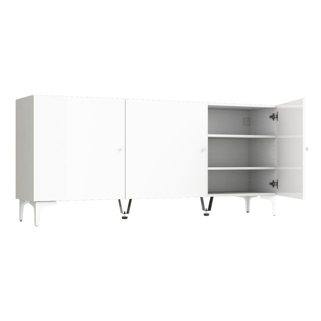 Buffet SPACEO Evo'M, façade blanc / caisson blanc H.78.8 x l.180 x P.38 cm