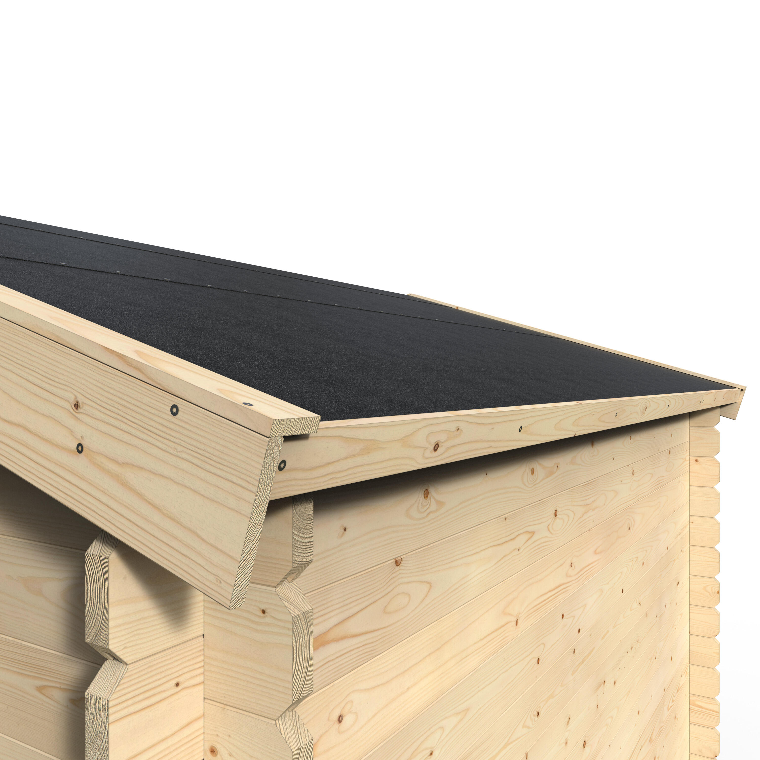 Caseta de madera Tahtali de 429.7x246x302.5 cm y 13 m2 con 28 mm espesor doble puerta abatible NATERIAL - 7